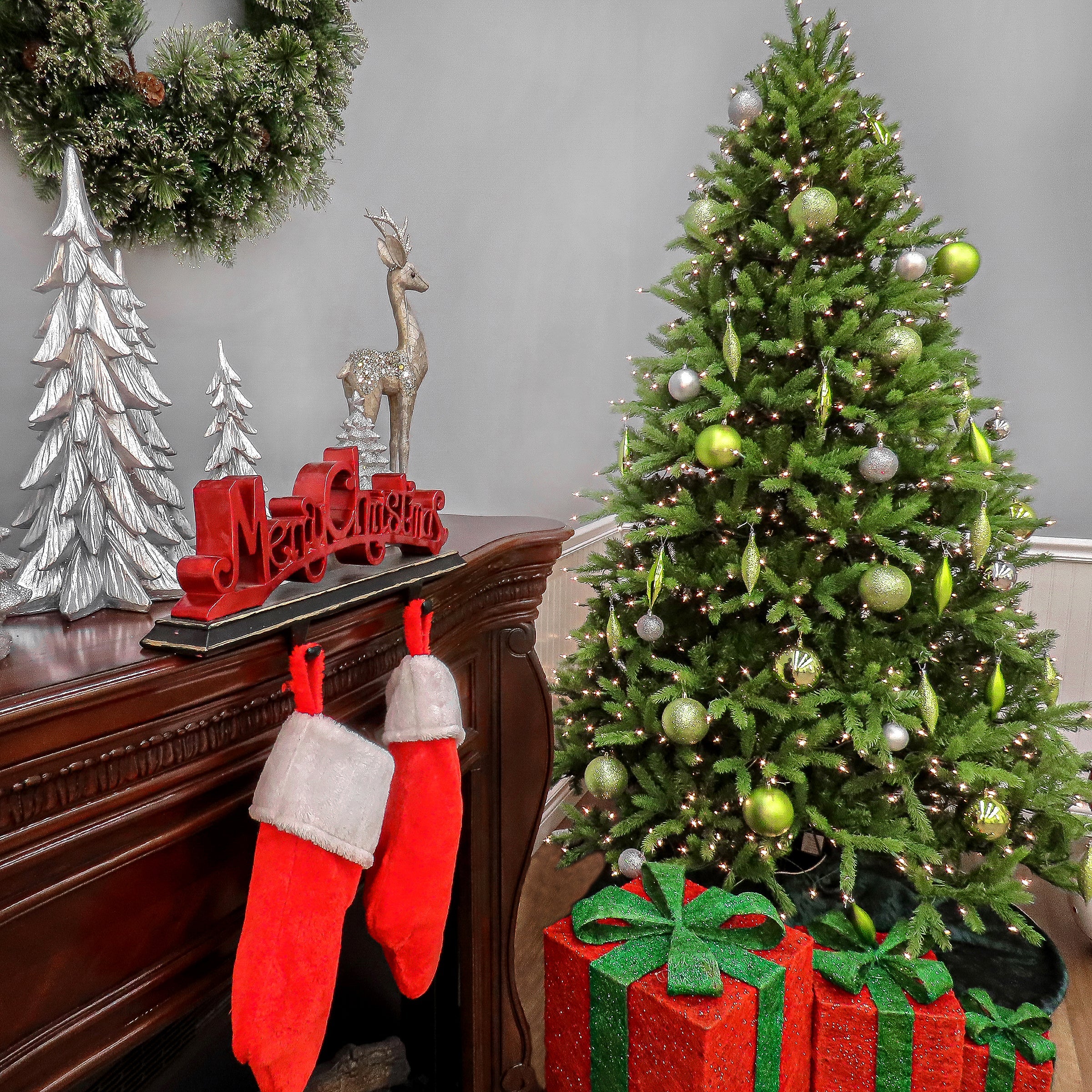 7.5 ft. Pre-Lit Normandy Fir Tree with Clear Lights