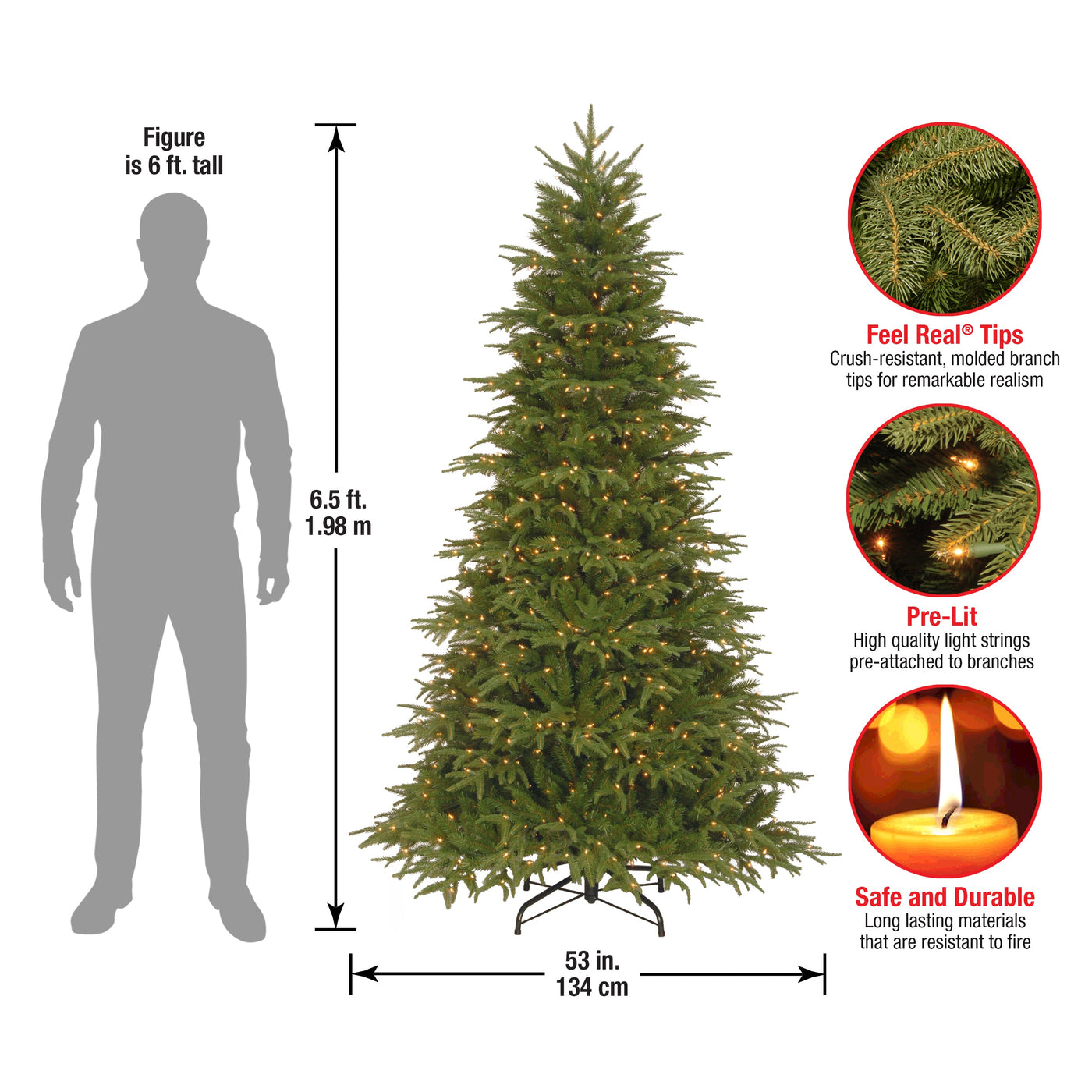 6.5 ft. Pre-Lit Northern Fraser Fir Tree with Clear Lights