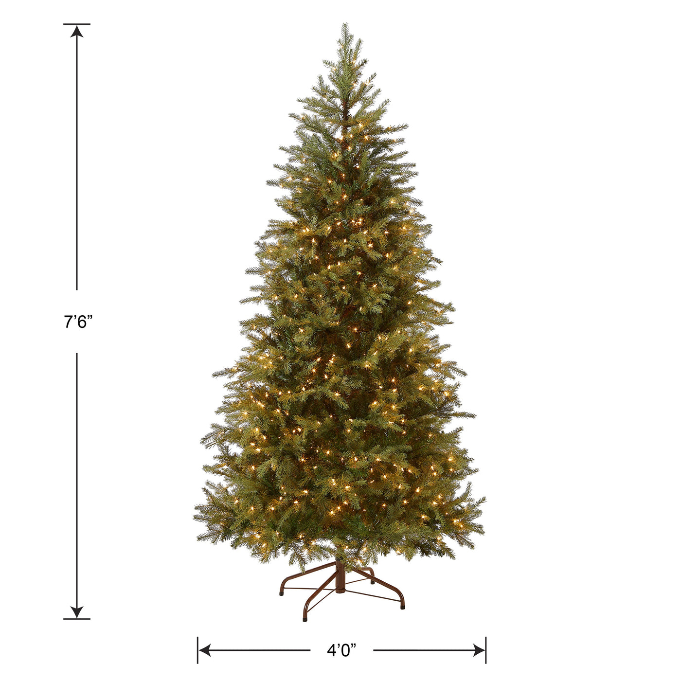 7.5 ft. Pre-Lit Nordic Spruce Slim Tree with Clear Lights
