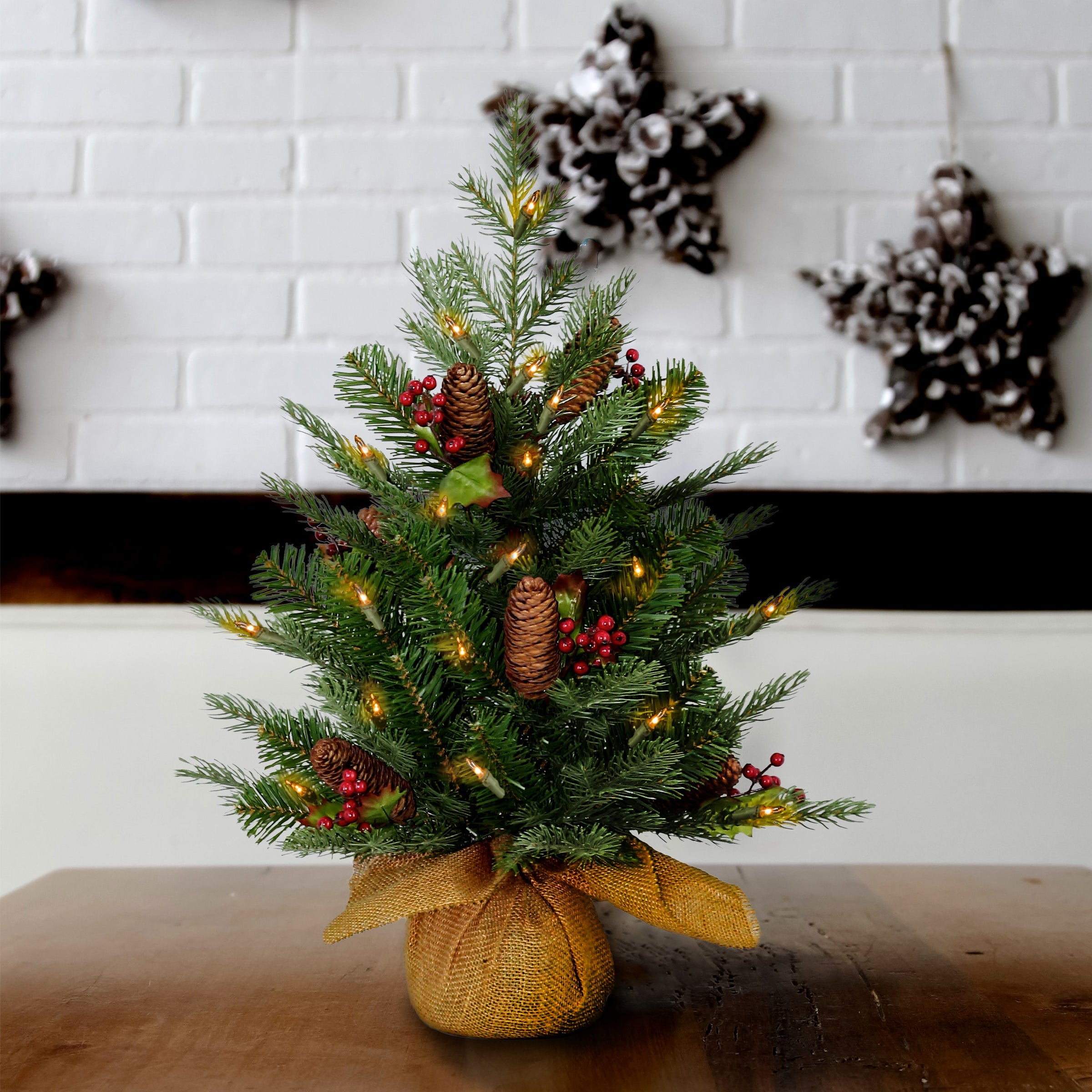 2 ft. Pre-Lit Nordic Spruce Tree with  LED Lights