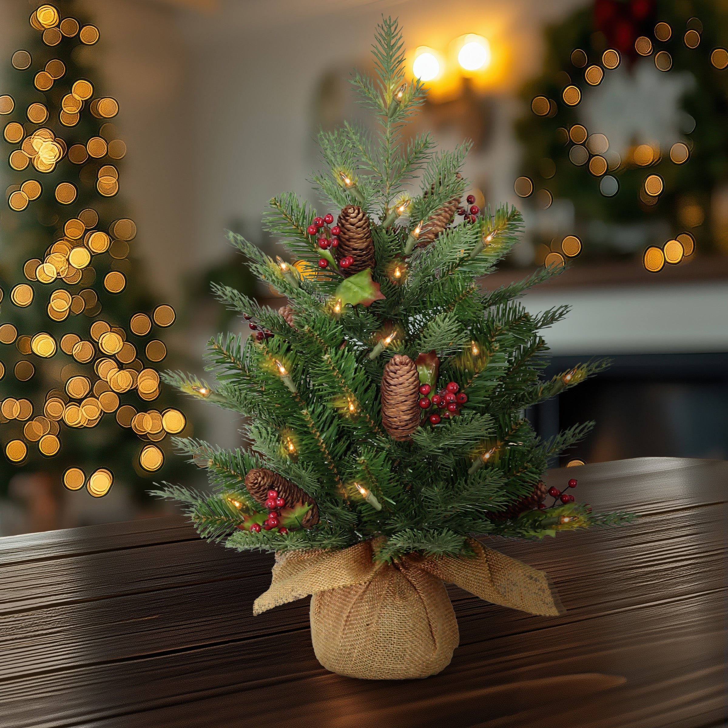 2 ft. Pre-Lit Nordic Spruce Tree with  LED Lights