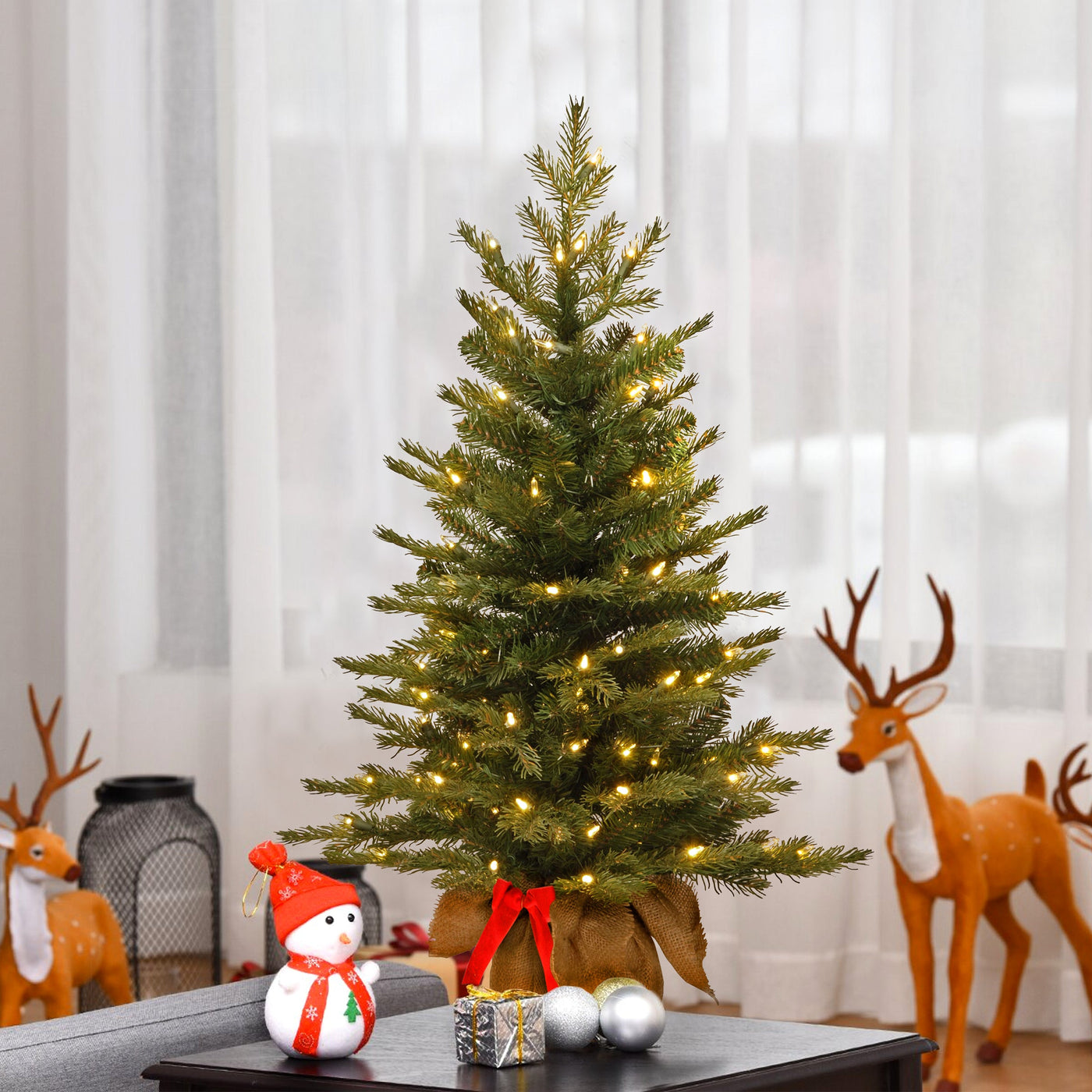 3 ft. Pre-Lit Nordic Spruce Tree with LED Lights