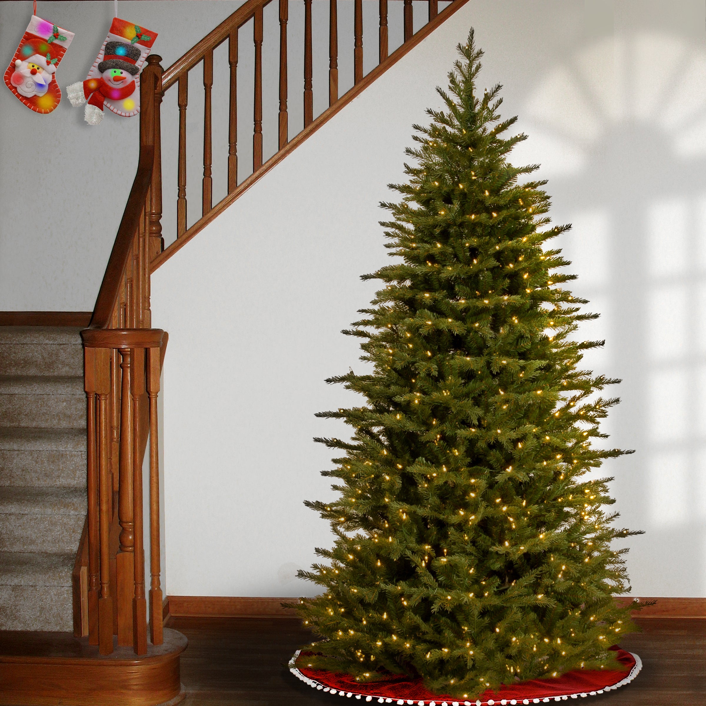 6.5 ft. Pre-Lit Nordic Spruce Slim Tree with Dual Color LED Lights