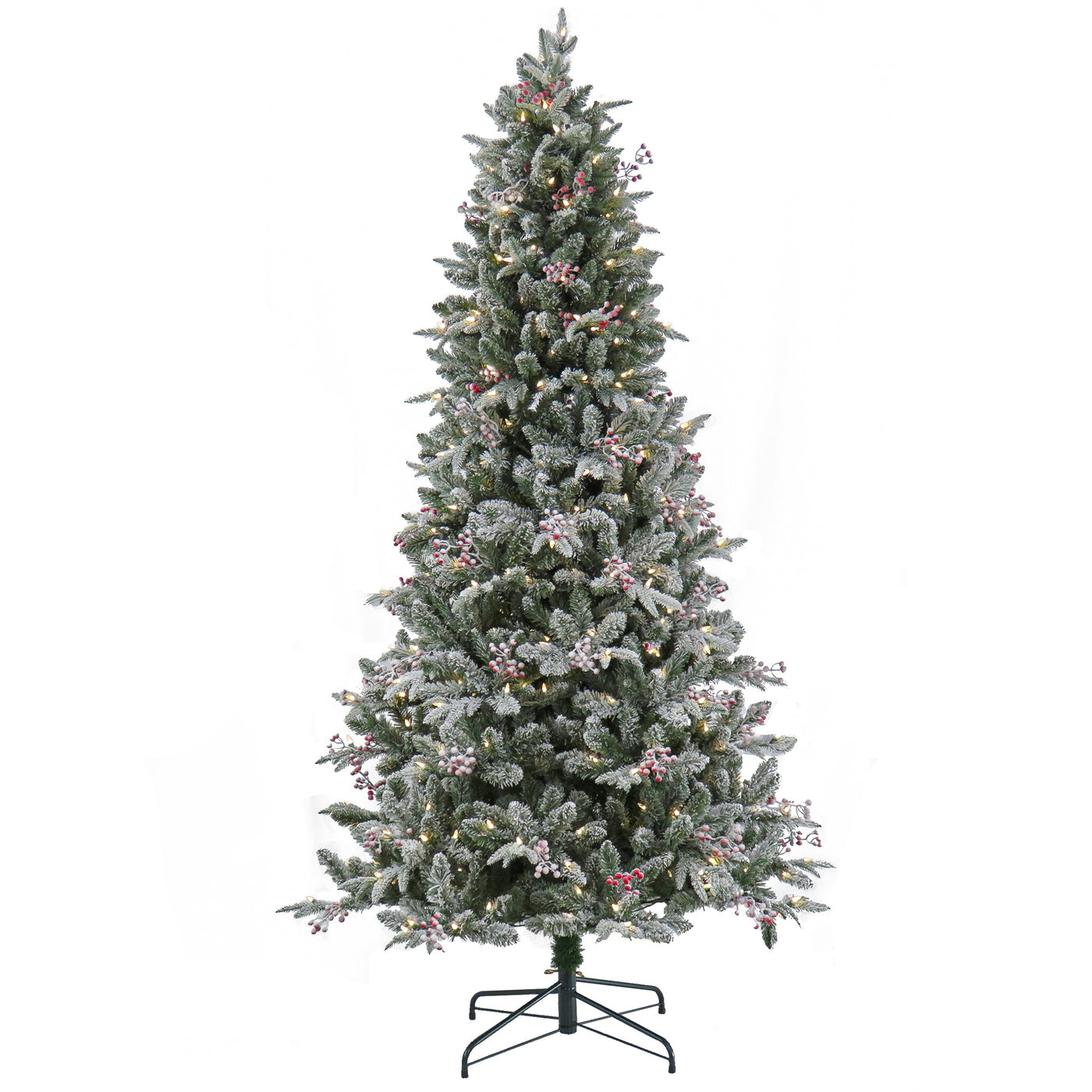 7.5 ft. Pre-Lit Snowy Poechmann Fir Tree with LED Lights