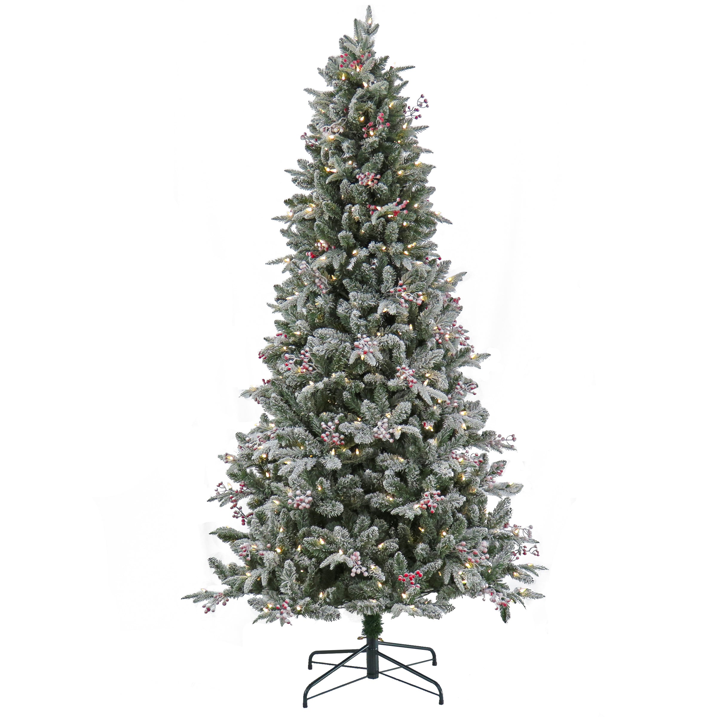 7.5 ft. Pre-Lit Snowy Poechmann Fir Tree with LED Lights