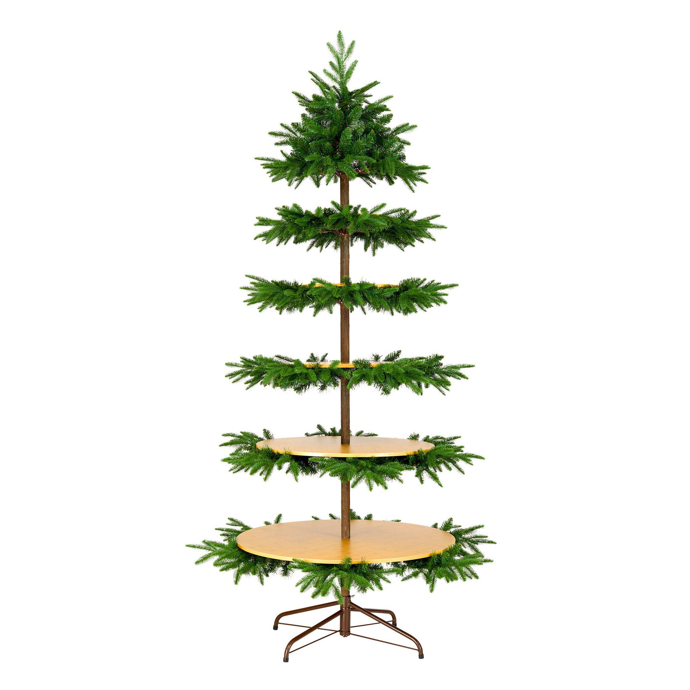7.5 ft. Platform Slim Tree with Shelves