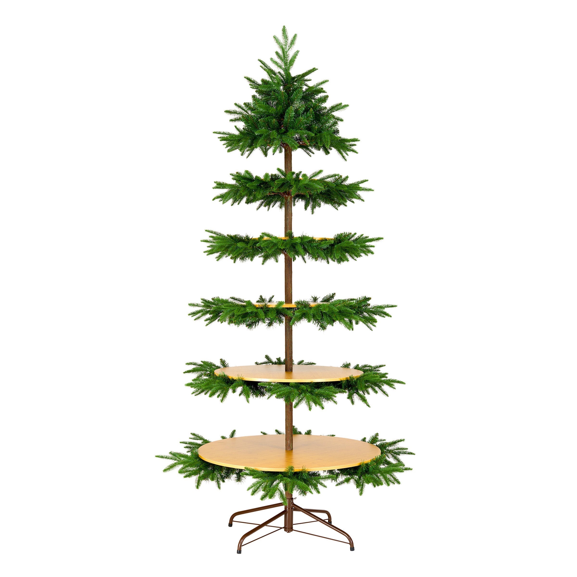 7.5 ft. Platform Slim Tree with Shelves