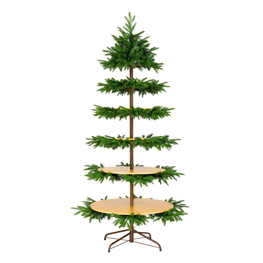7.5 ft. Platform Slim Tree with Shelves