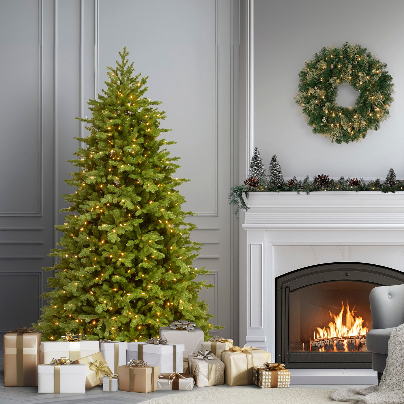 6.5 ft. Pre-Lit Princeton Fraser Fir Tree with  PowerConnect Dual Color LED Lights