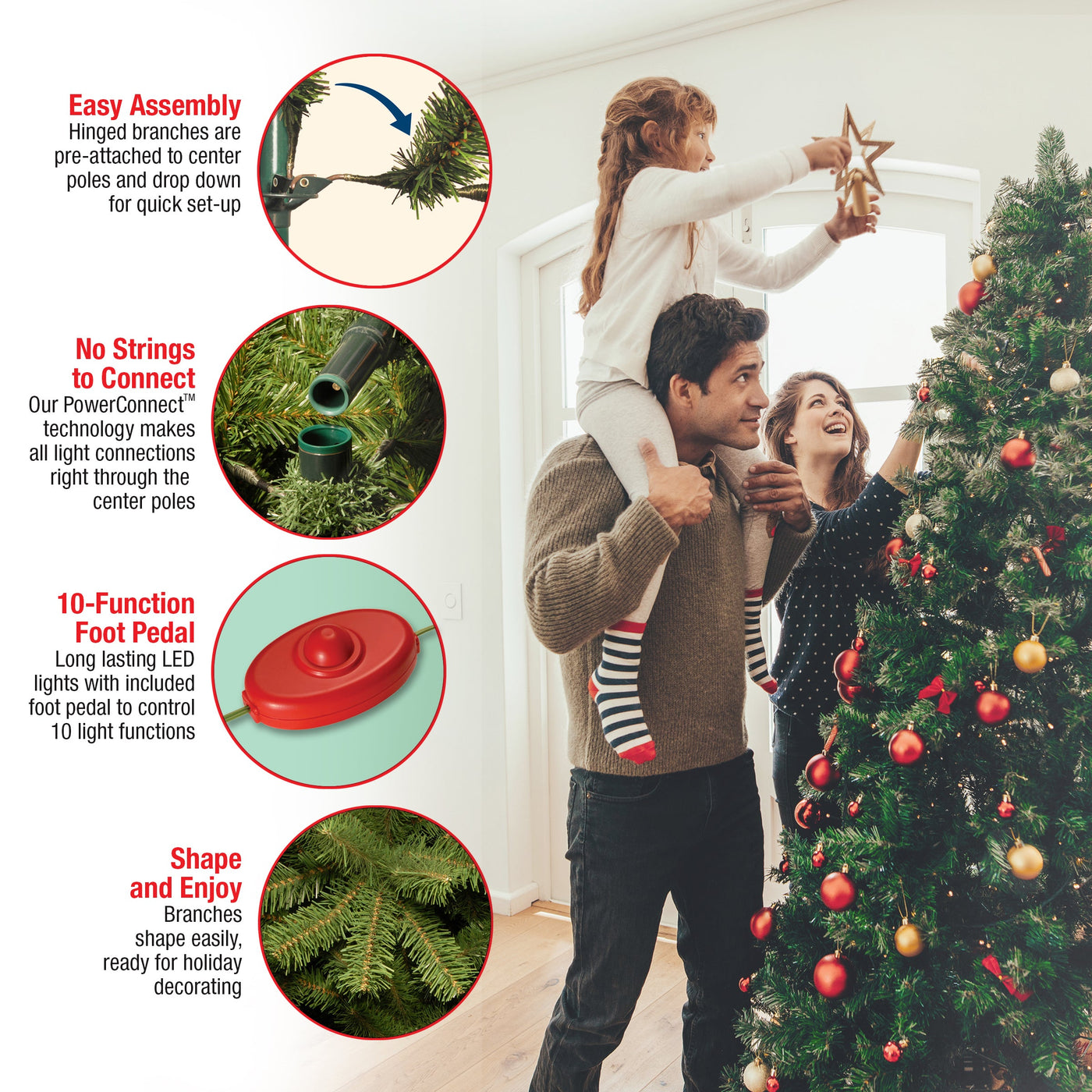 7.5 ft. Pre-Lit Princeton Fraser Fir Tree with PowerConnect and 800 Dual Color LED Lights