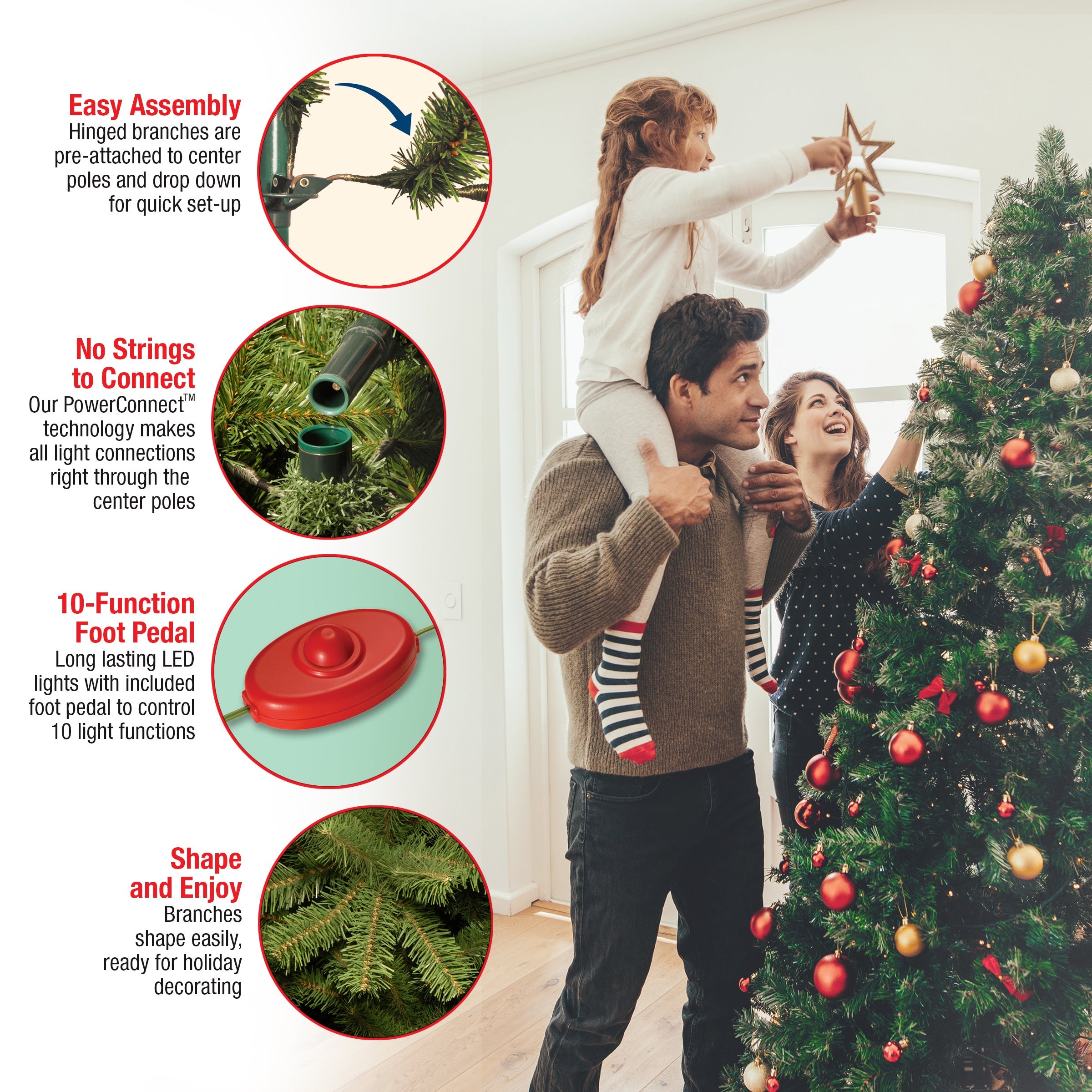 7.5 ft. Pre-Lit Princeton Fraser Fir Tree with PowerConnect and 800 Dual Color LED Lights