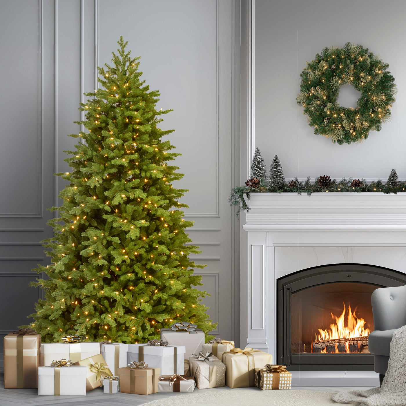 7.5 ft. Pre-Lit Princeton Fraser Fir Tree with PowerConnect and 800 Dual Color LED Lights