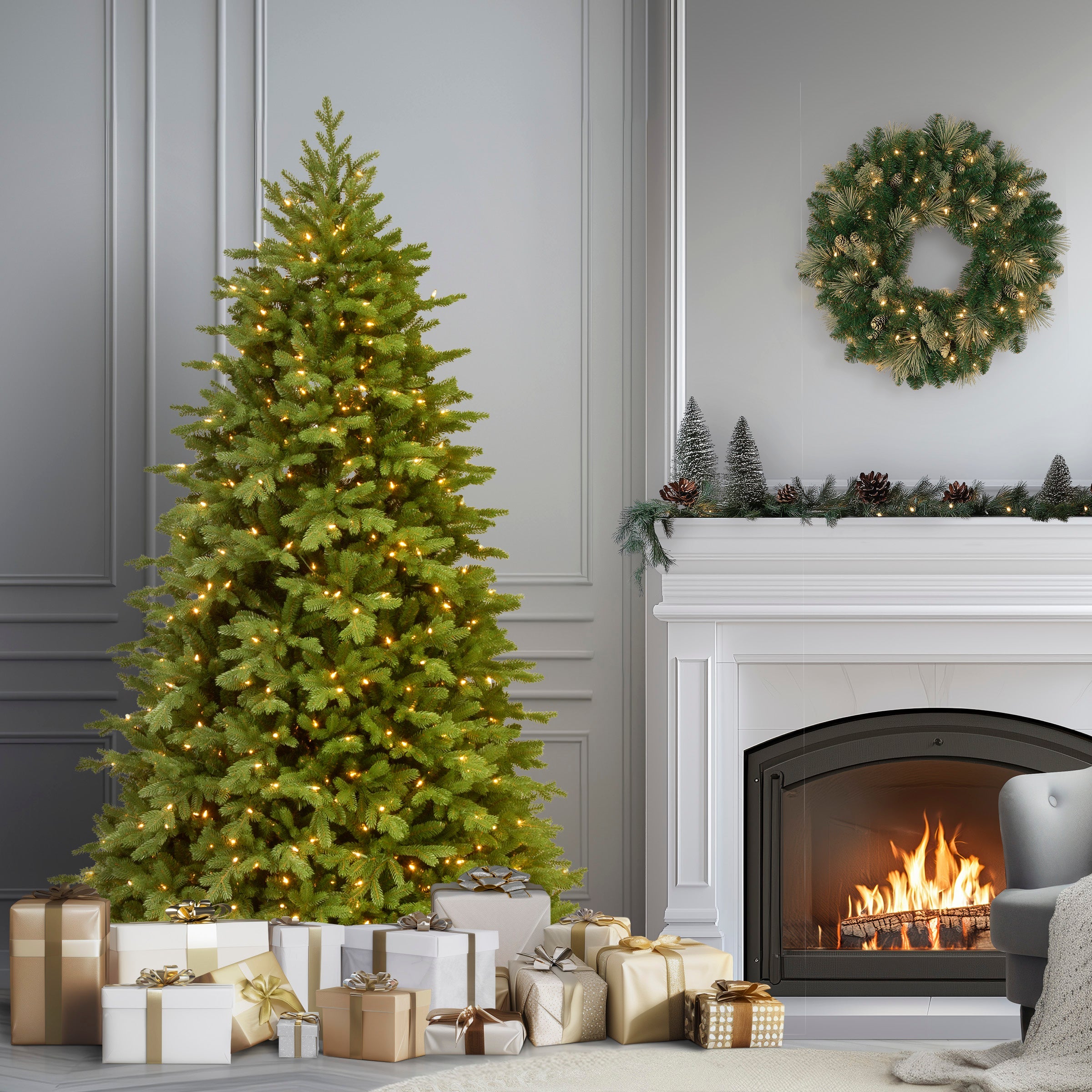 7.5 ft. Pre-Lit Princeton Fraser Fir Tree with PowerConnect and 800 Dual Color LED Lights