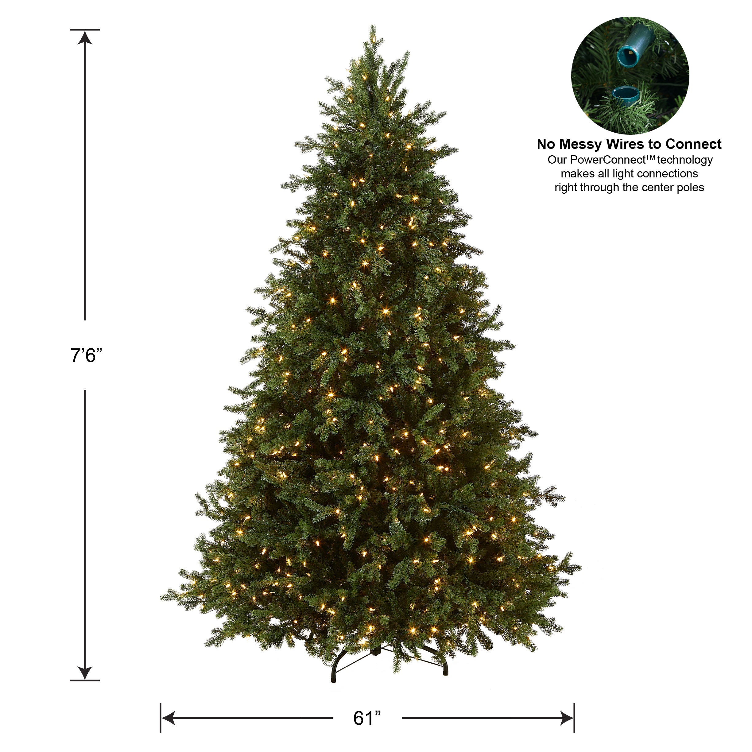 7.5 ft. Pre-Lit Princeton Fraser Fir Tree with PowerConnect and 800 Dual Color LED Lights