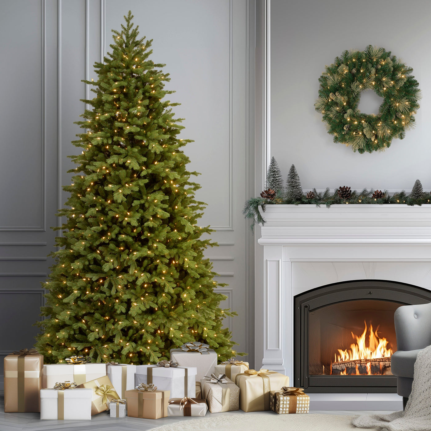9 ft. Pre-Lit Princeton Fraser Fir with PowerConnect Dual Color LED Lights