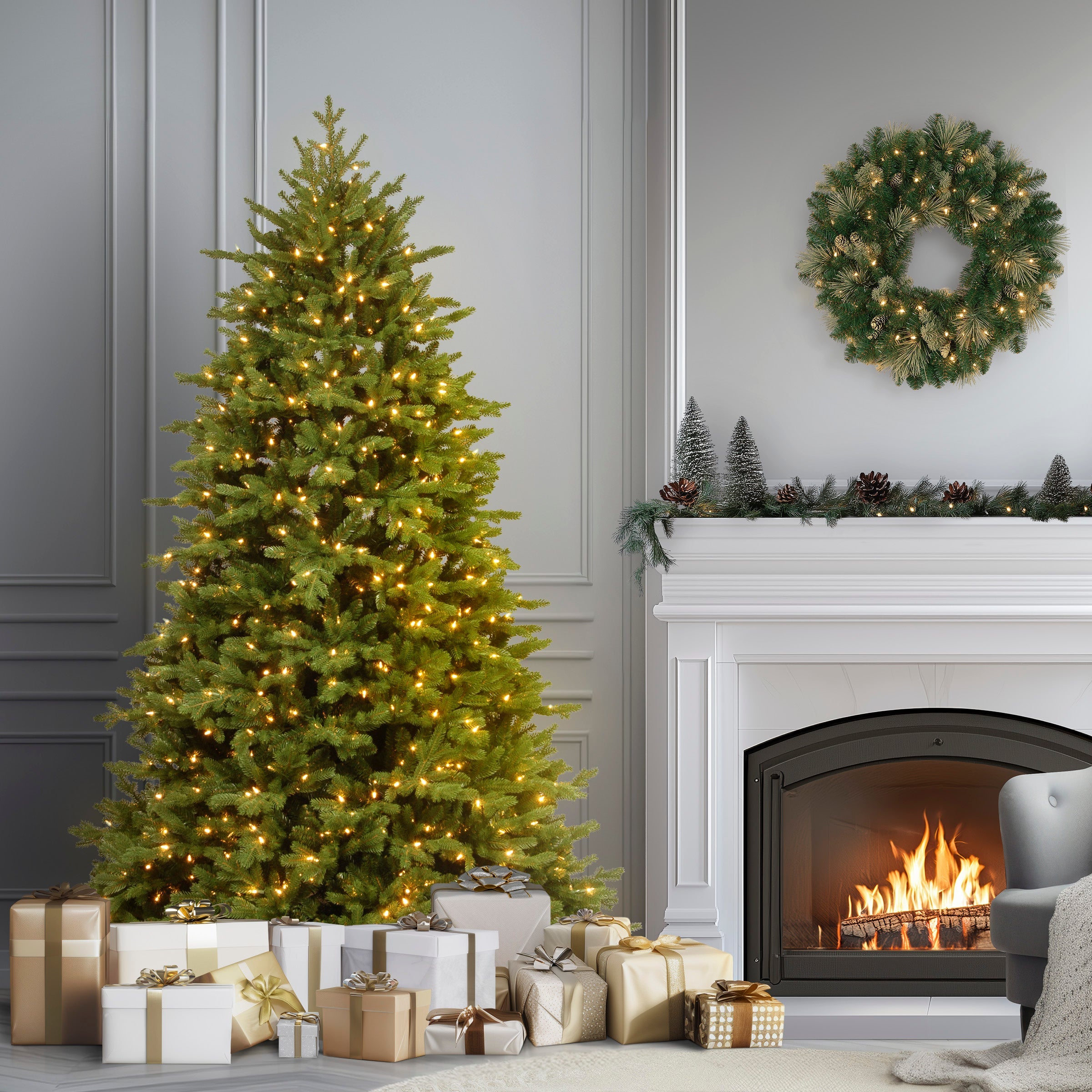 7.5 ft. Pre-Lit Princeton Fraser Fir Tree with PowerConnect and 1000 Dual Color LED Lights