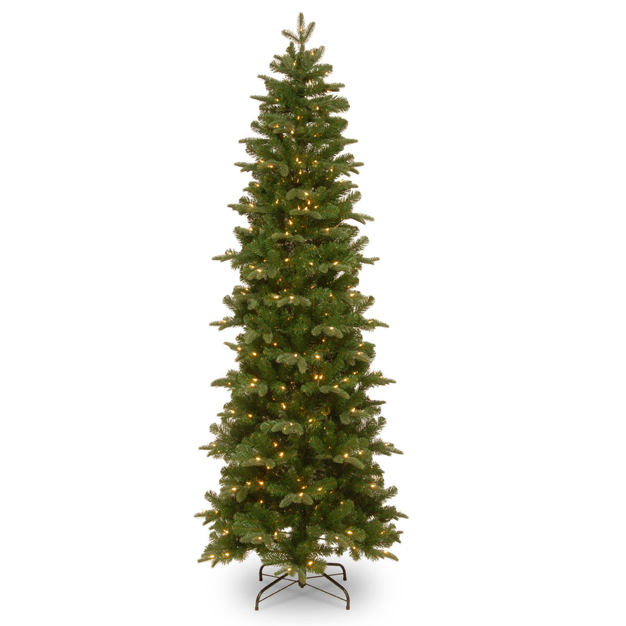 7.5 ft. Pre-Lit Prescott Fir Pencil Slim Tree with Clear Lights