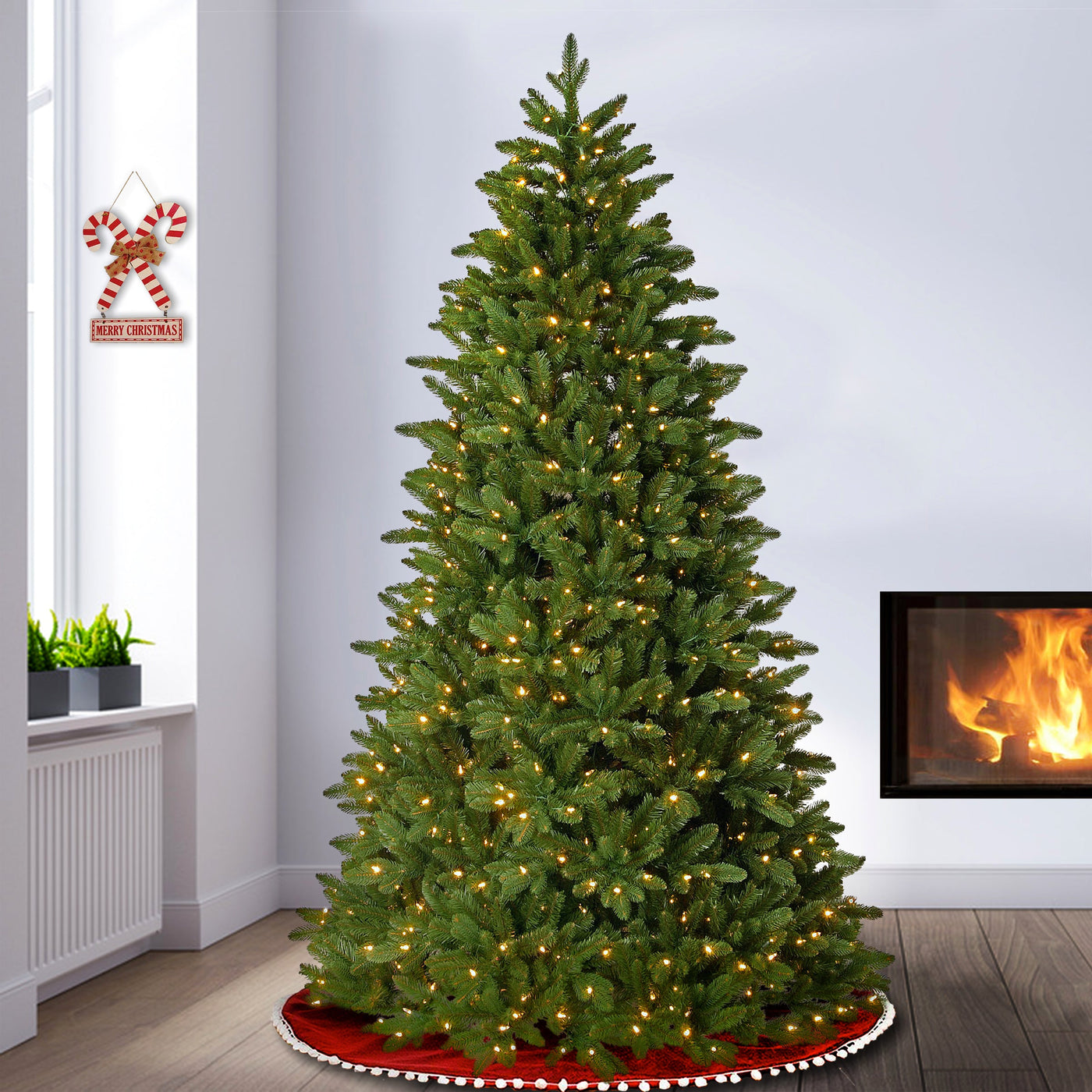 7.5 ft. Pre-Lit Ridgewood Spruce Tree with Clear Lights