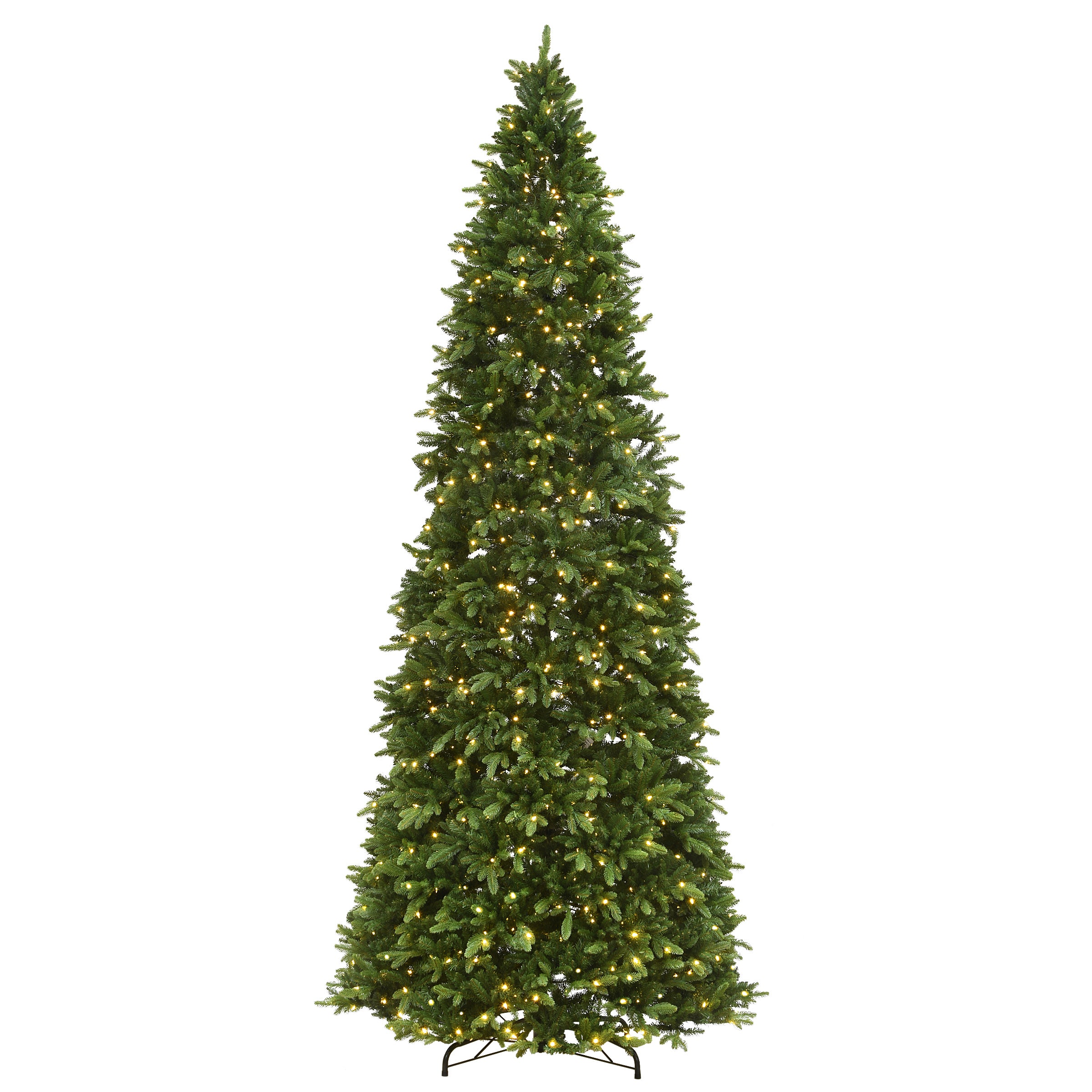 14ft. Pre-Lit Ridgewood Spruce Slim Hinged Tree with Warm White LED Lights