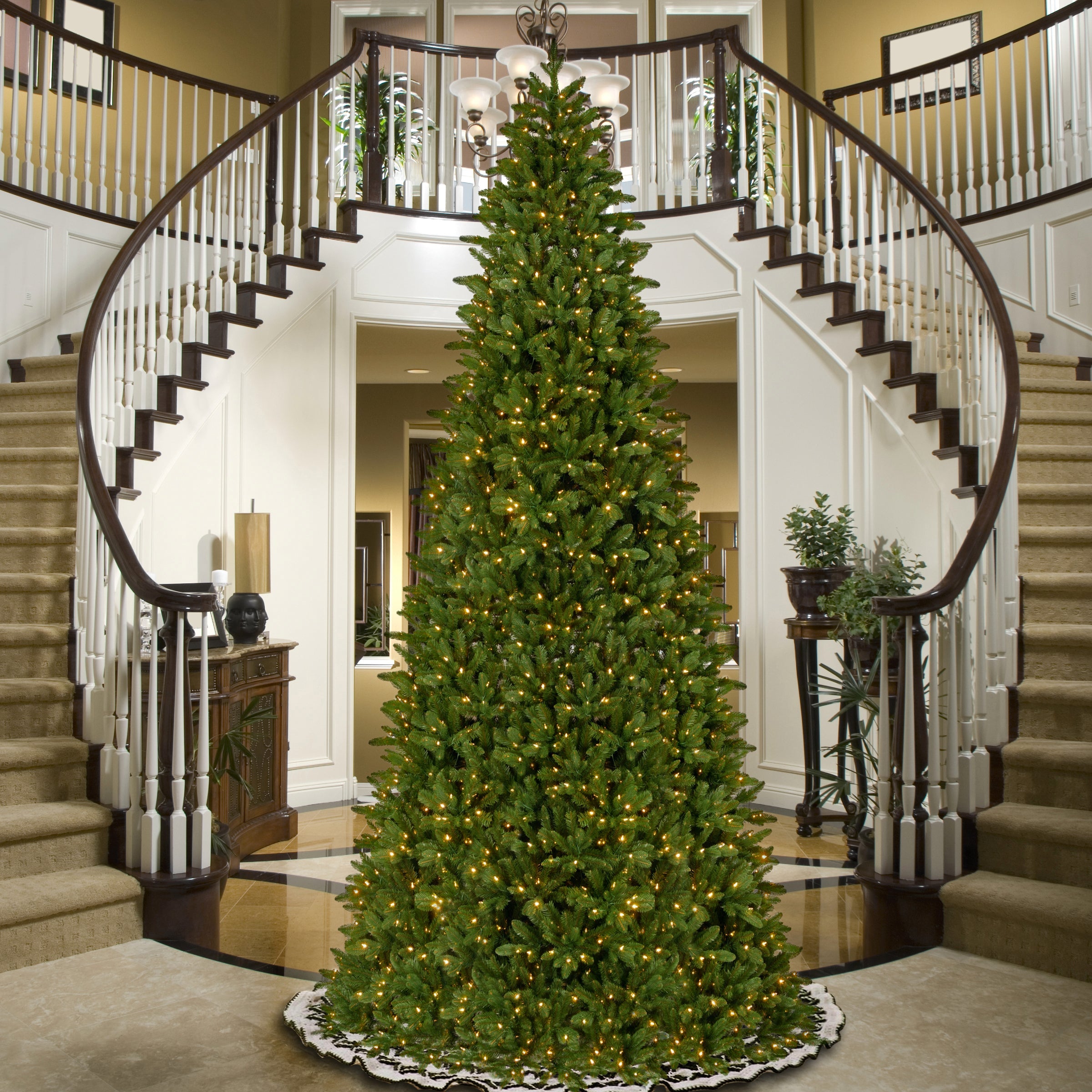 12 ft. Pre-Lit Ridgewood Spruce Slim Tree with Dual Color LED Lights