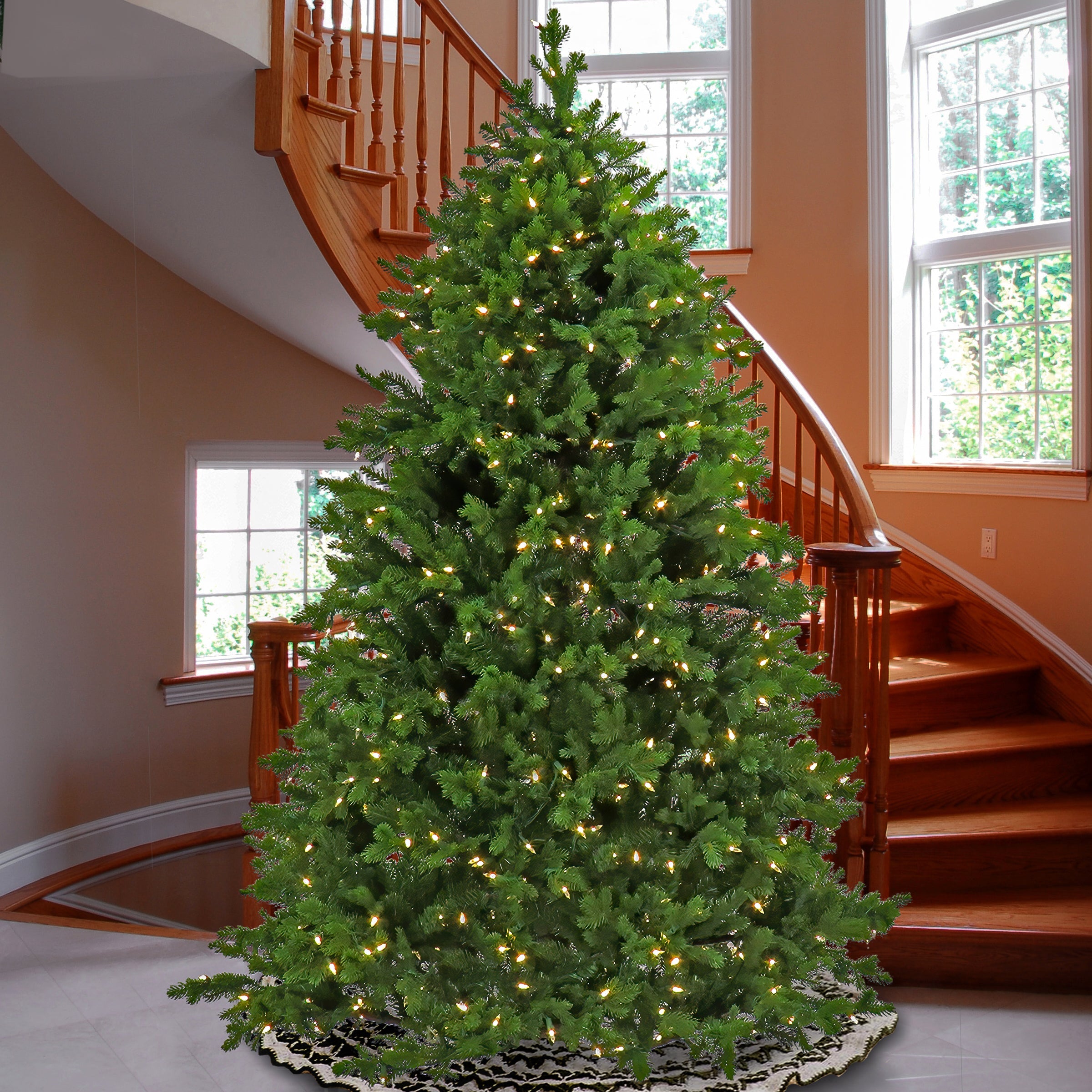 9ft. Pre-Lit Rockport Hinged Tree with 1200 Warm White LED Lights & Caps+ PowerConnect™ System- UL/CUL-