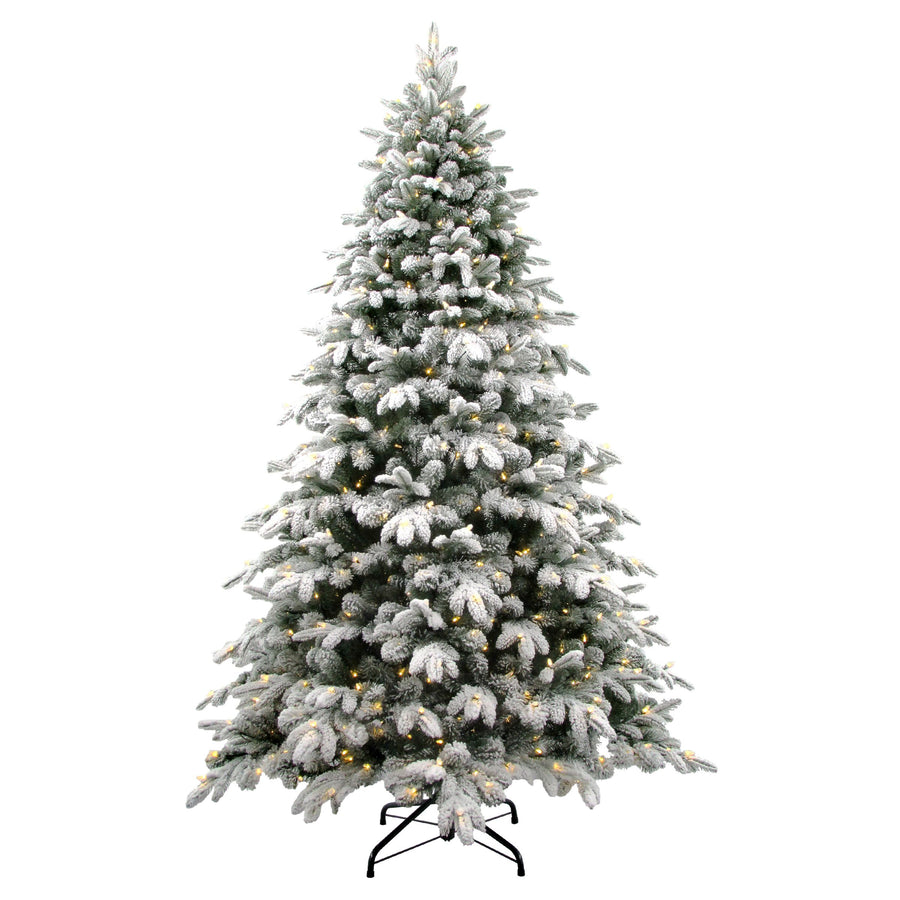 7.5 ft. Pre-Lit Snowy Avalanche Tree with Dual Color LED Lights