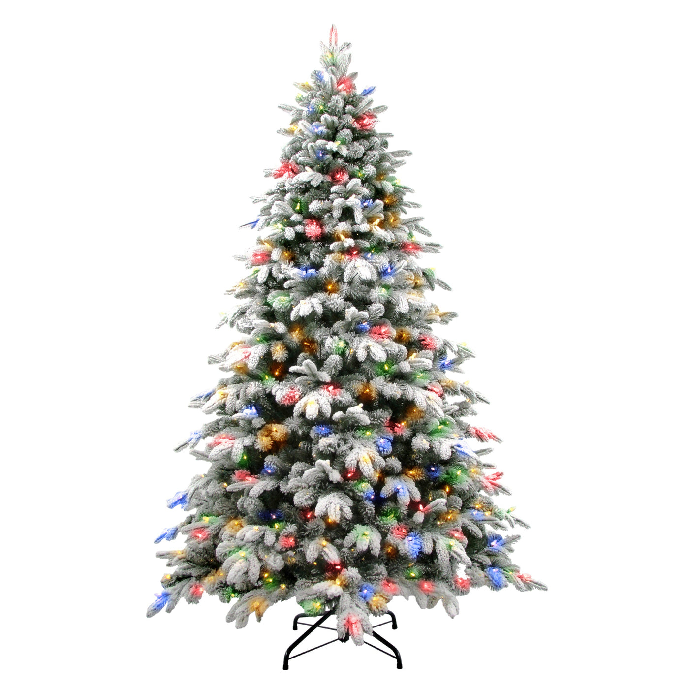 7.5 ft. Pre-Lit Snowy Avalanche Tree with Dual Color LED Lights