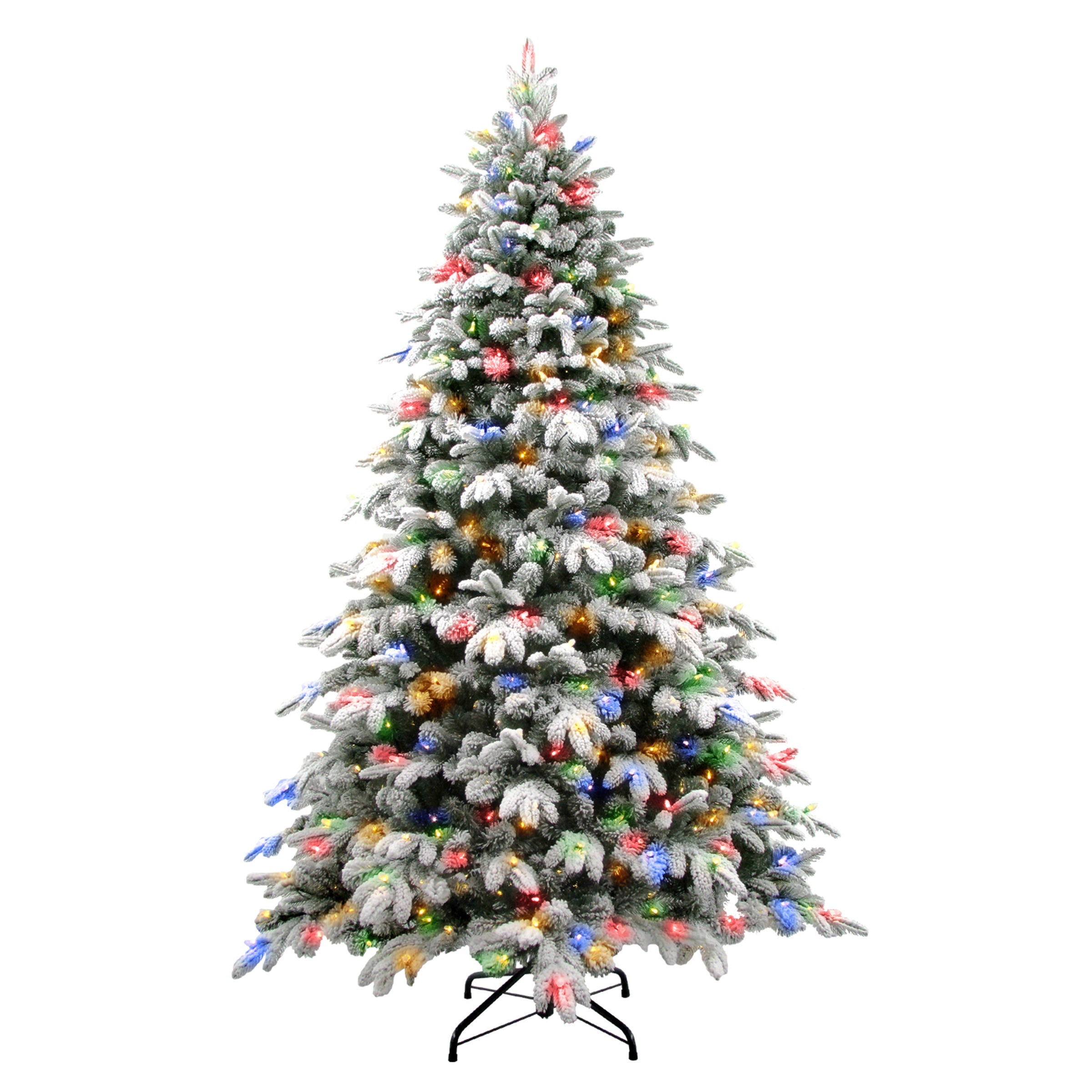 7.5 ft. Pre-Lit Snowy Avalanche Tree with Dual Color LED Lights