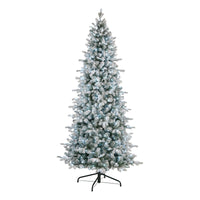 7.5 ft. Pre-Lit Snowy Comet Slim Blue Tree with LED Lights