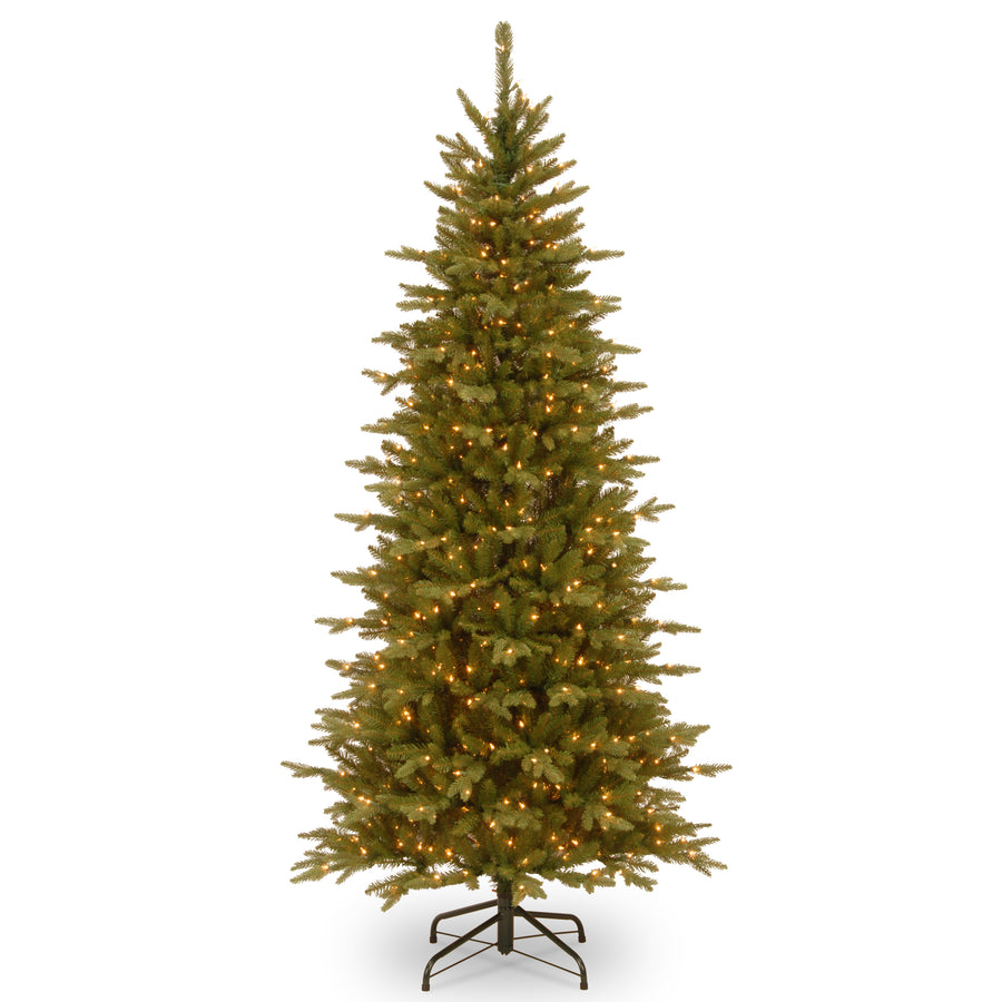 7.5 ft. Pre-Lit Sierra Spruce Slim Tree with Clear Lights
