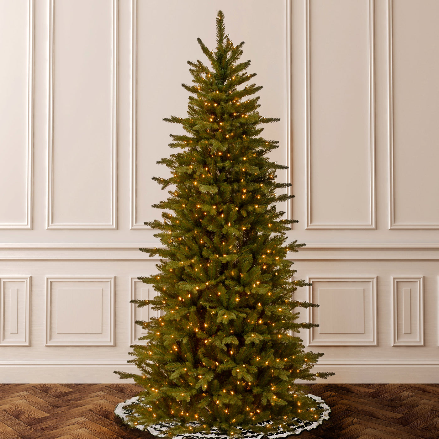 7.5 ft. Pre-Lit Sierra Spruce Slim Tree with Clear Lights