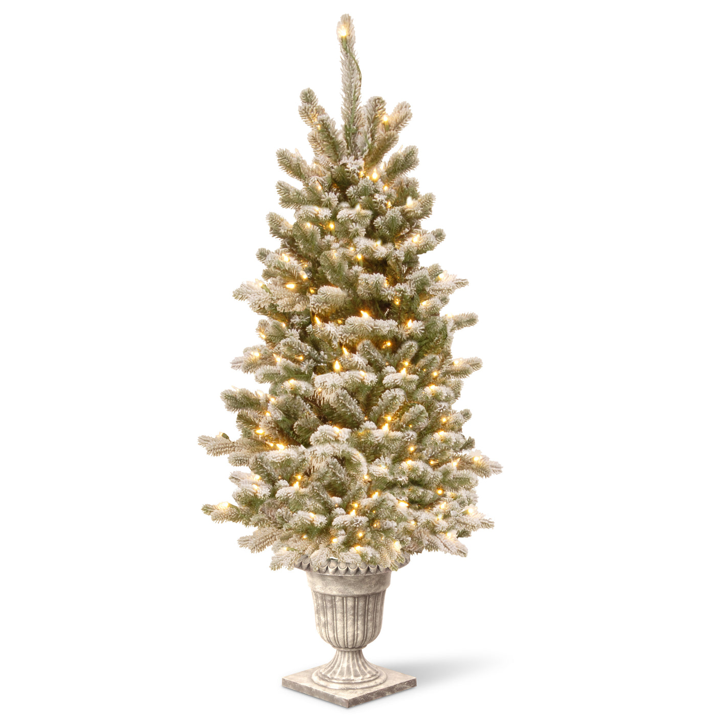 4 ft. Pre-Lit Snowy Sheffield Spruce Tree with Twinkly LED Lights