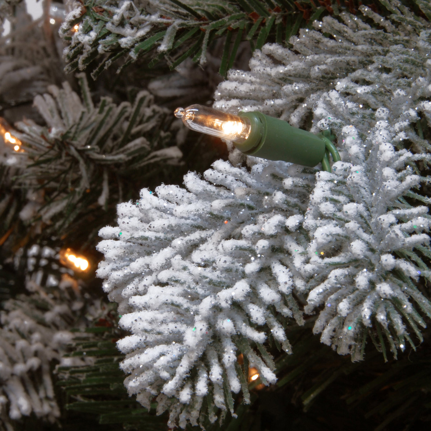 6 ft. Pre-Lit Snowy Sheffield Spruce Slim with Clear Lights