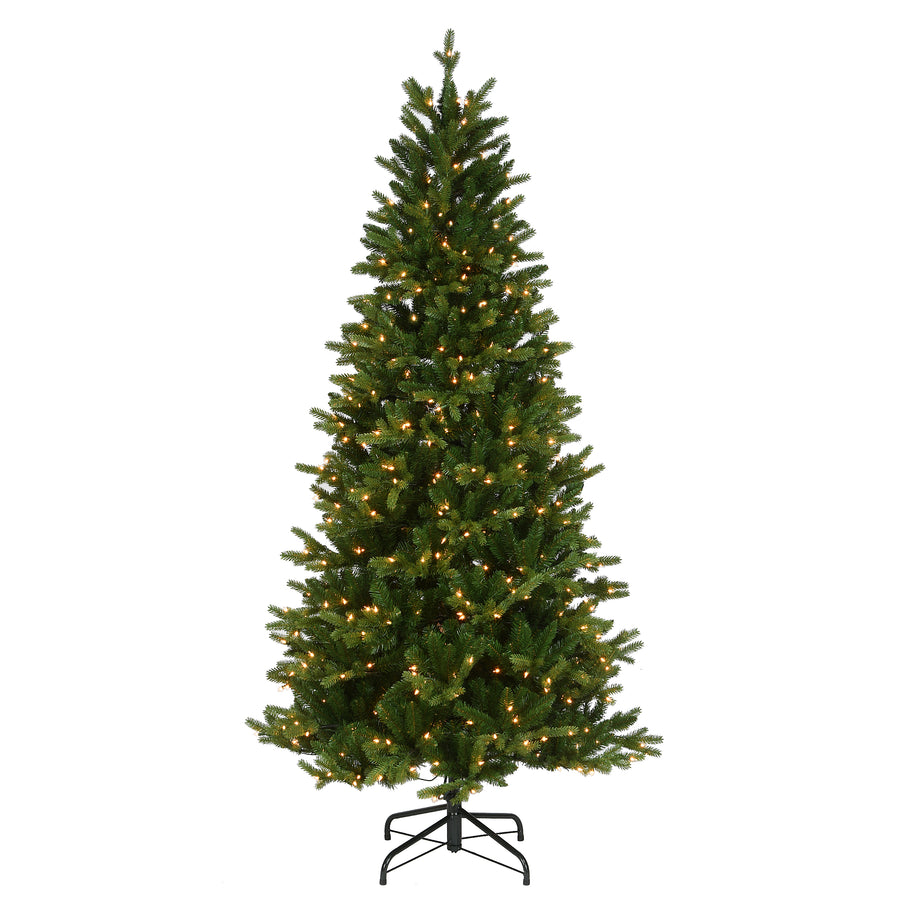 7.5 ft. Pre-Lit Townend Spruce Slim Tree with Clear Lights