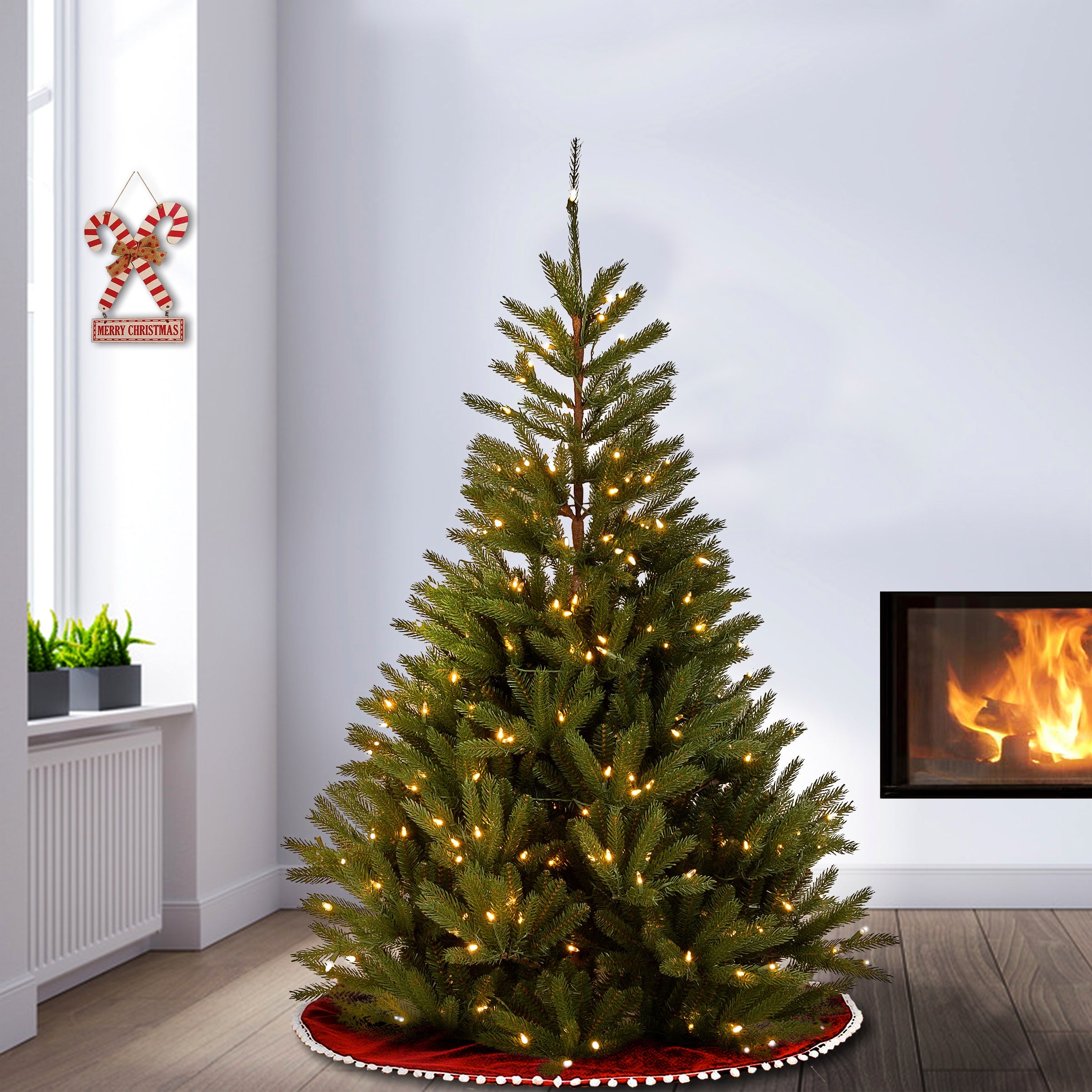 7.5 ft. Pre-Lit Topeka Spruce Tree with Clear Lights
