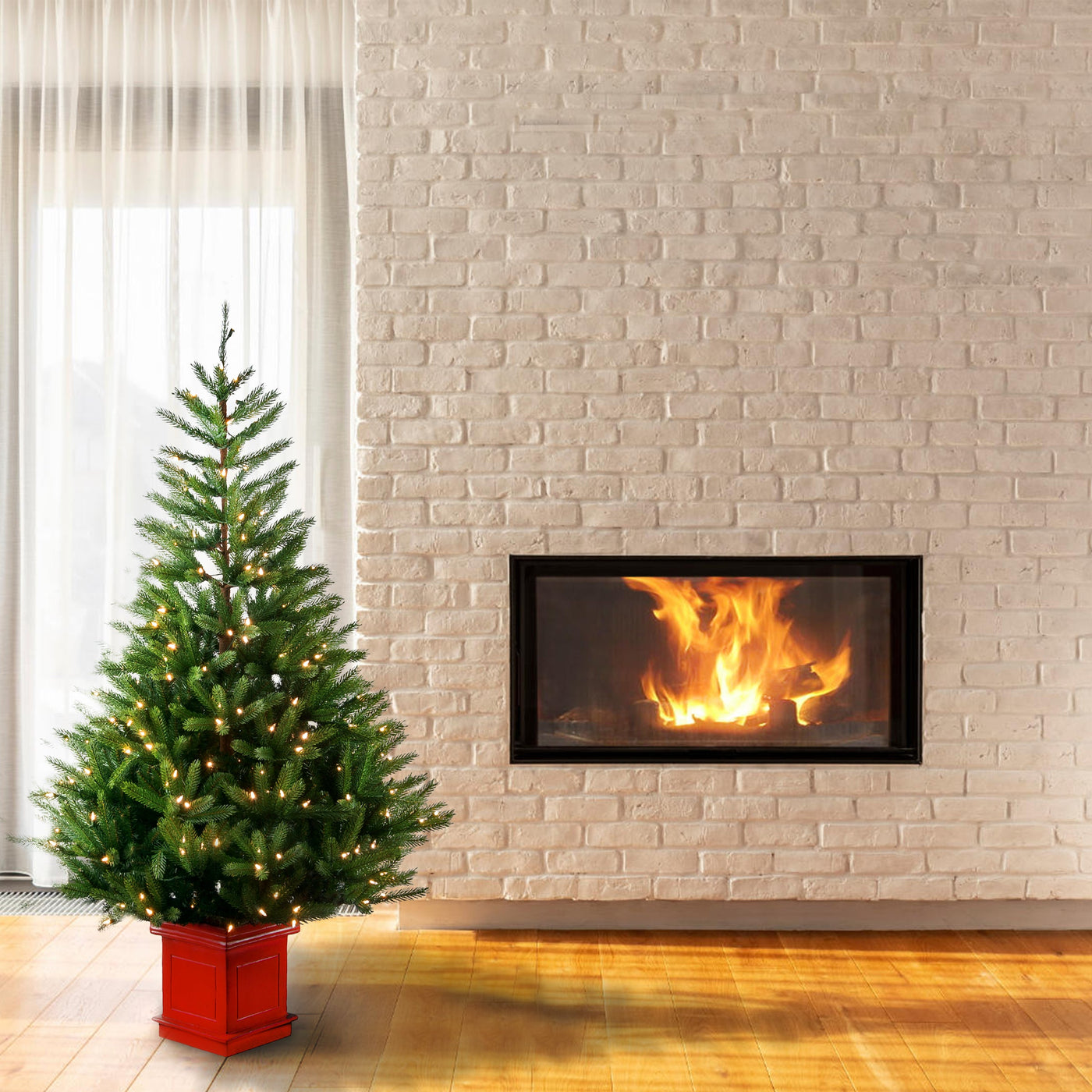 5 ft. Pre-Lit Topeka Spruce Tree with Clear Lights