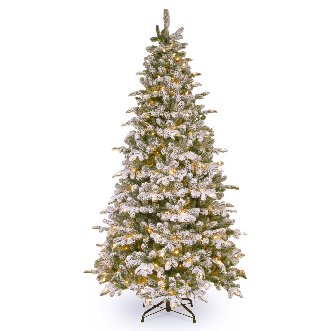 6.5 ft. Pre-Lit Snowy Everest Fir Medium Tree with Clear Lights
