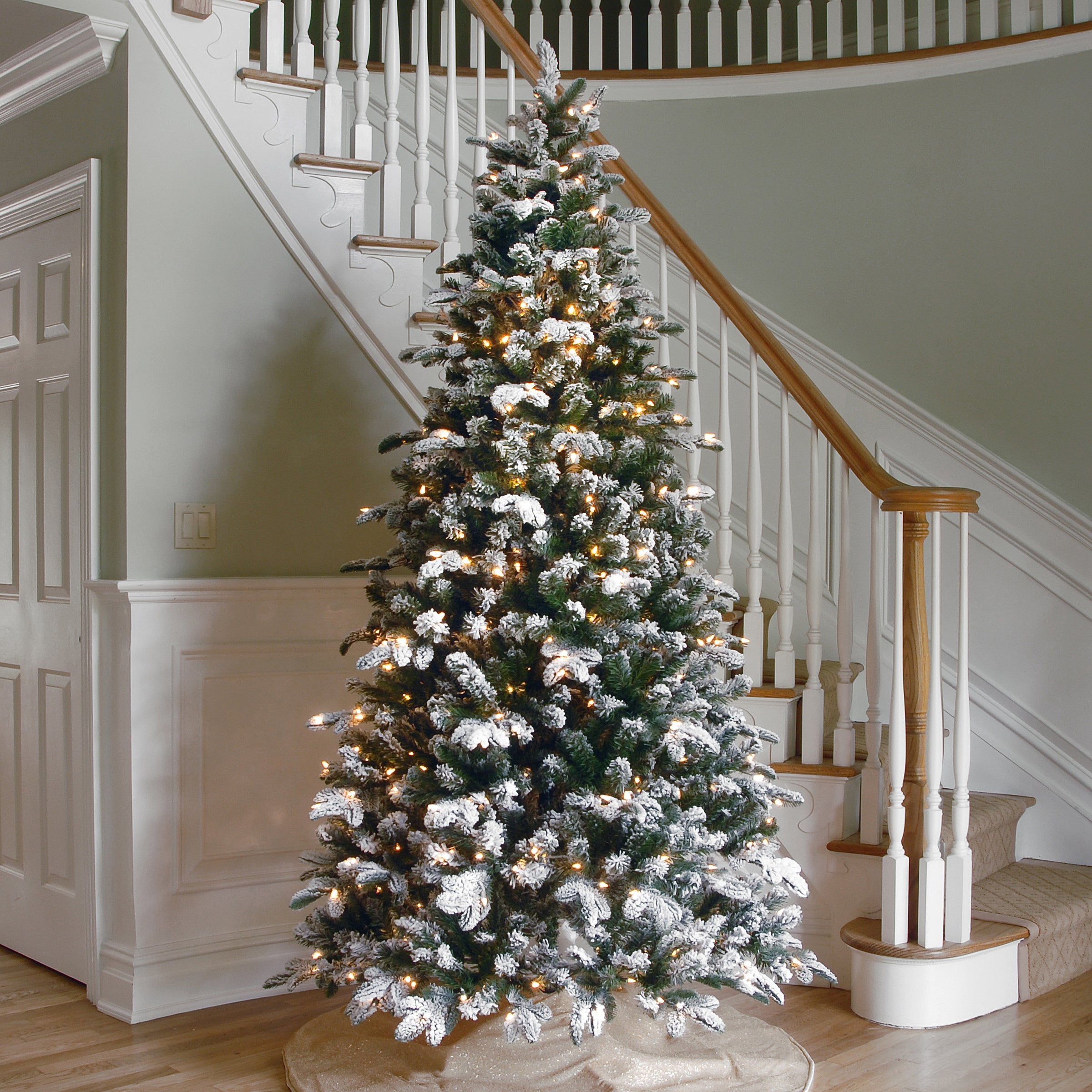 6.5 ft. Pre-Lit Snowy Everest Fir Medium Tree with Clear Lights