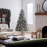 6.5 ft. Pre-Lit Snowy Everest Fir Medium Tree with Clear Lights