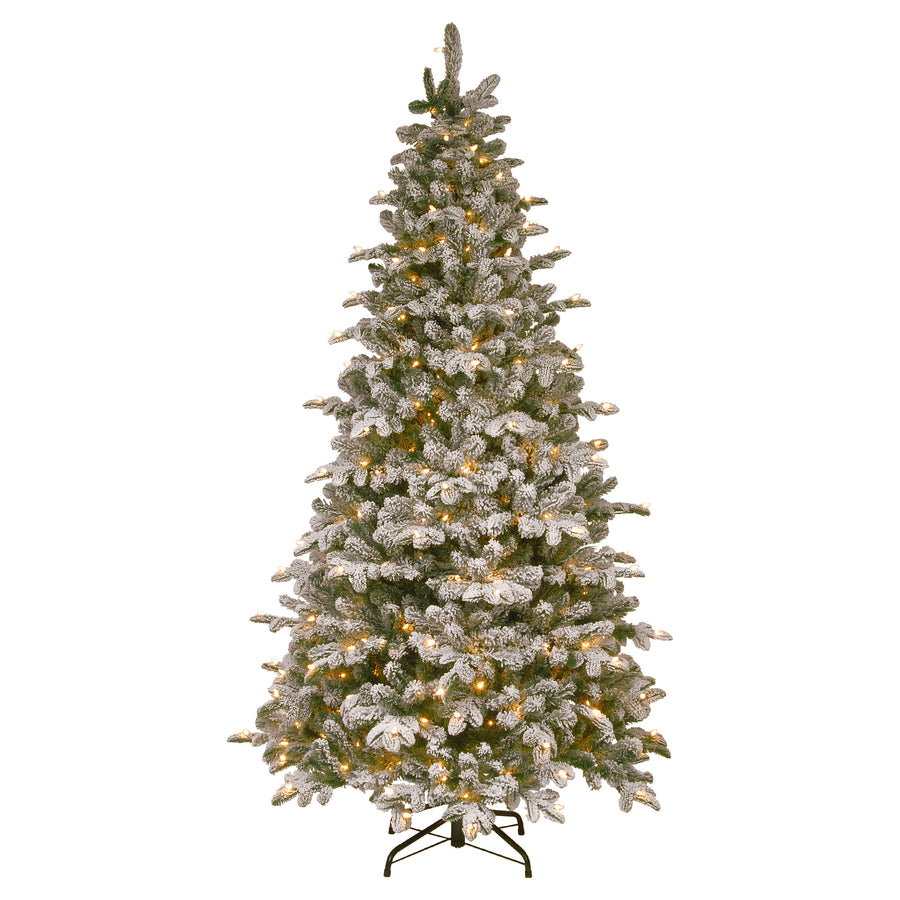 7.5 ft. Pre-Lit Snowy Everest Fir Medium Tree with Clear Lights