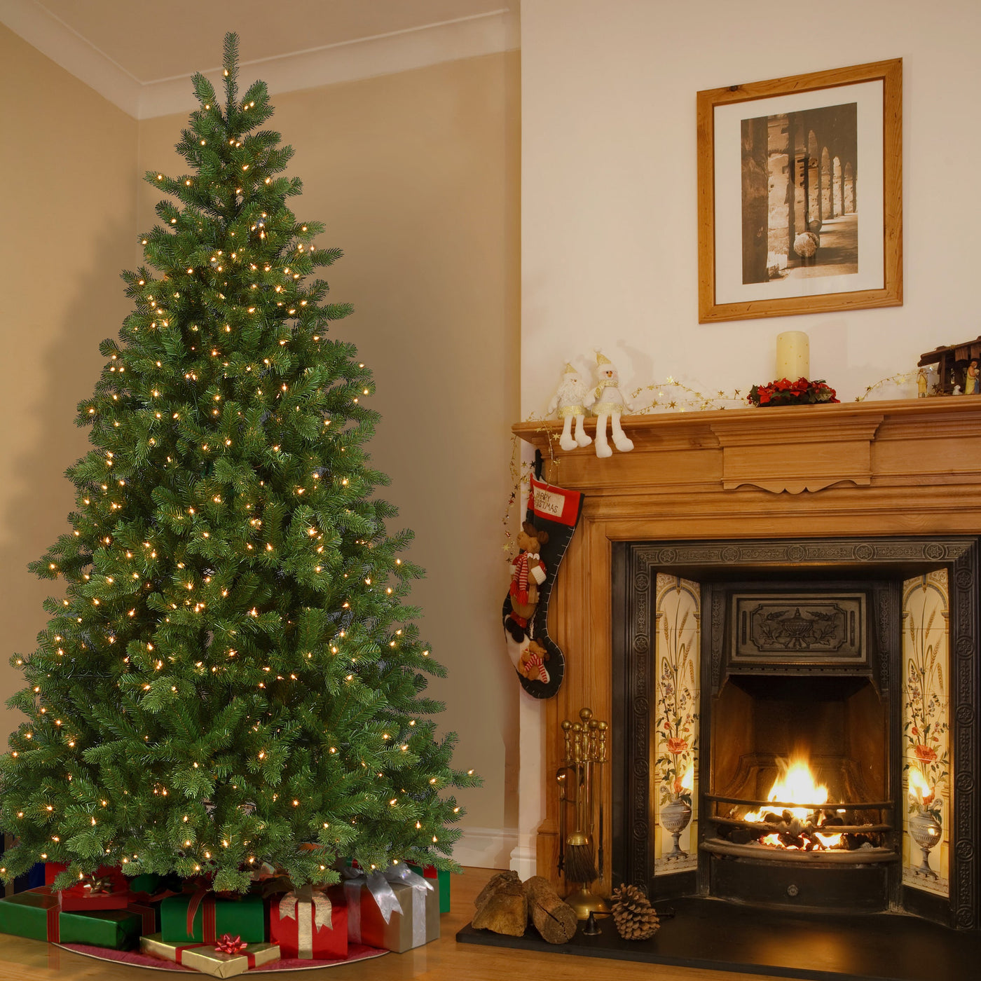7.5 ft. Pre-Lit Victoria Spruce Tree with Clear Lights