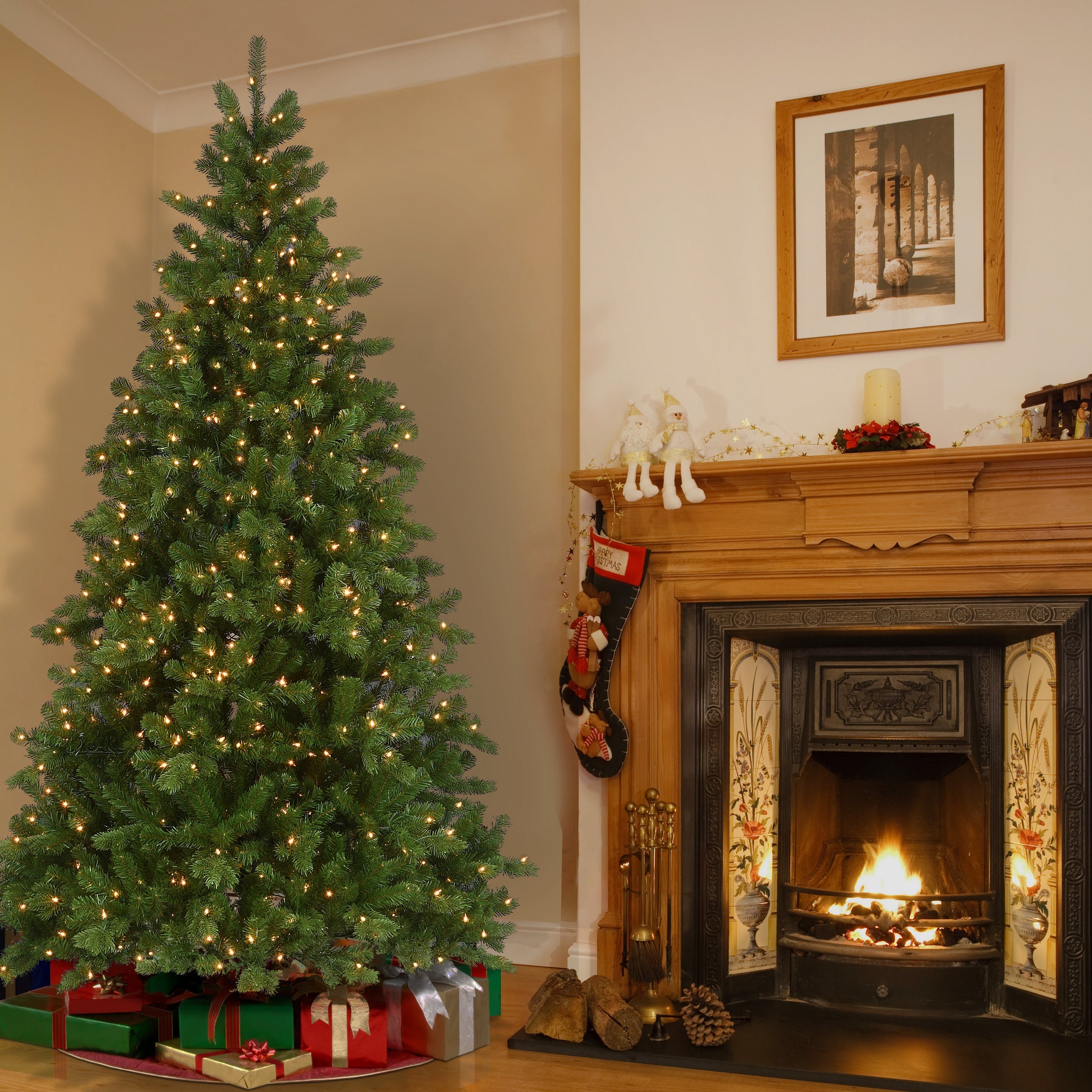 7.5 ft. Pre-Lit Victoria Spruce Tree with Clear Lights