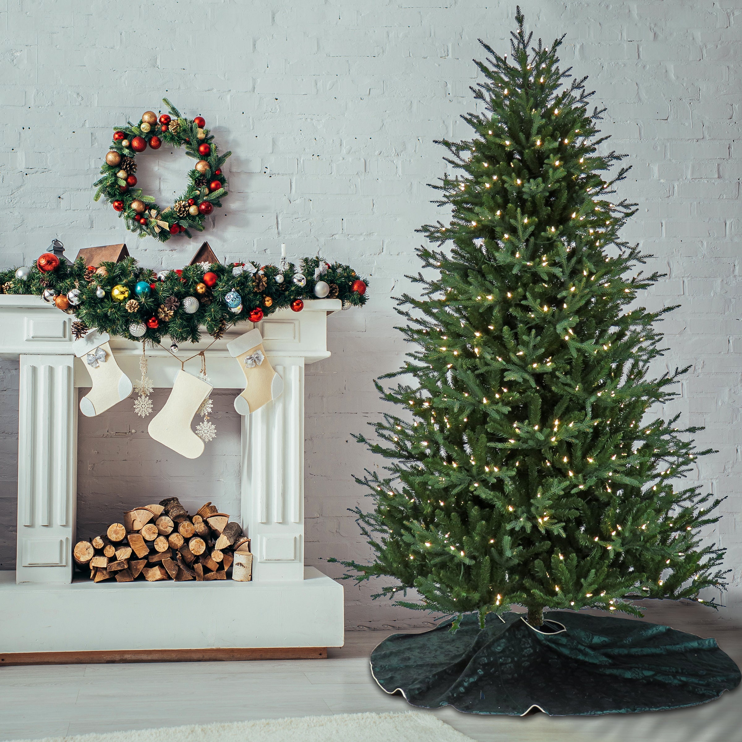 7.5 ft. Pre-Lit Wenatchee Fir Tree with LED Lights
