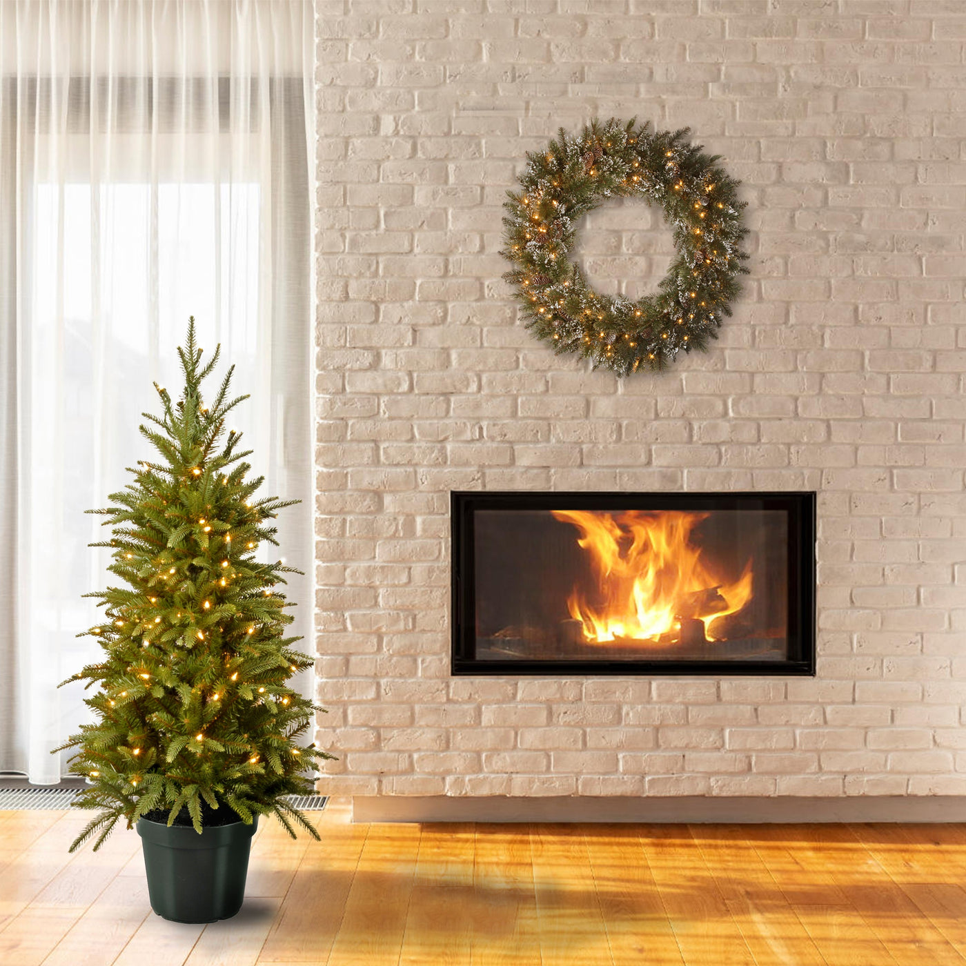 4 ft. Pre-Lit Weeping Spruce Tree with Clear Lights