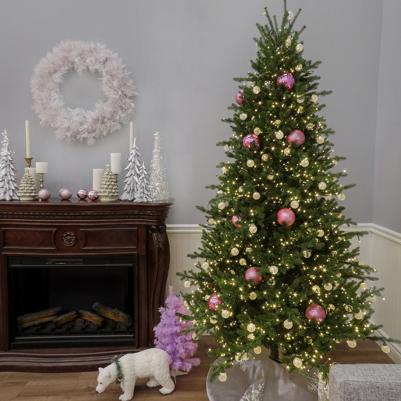7.5 ft. Pre-Lit Aspen Pine Tree with LED Lights