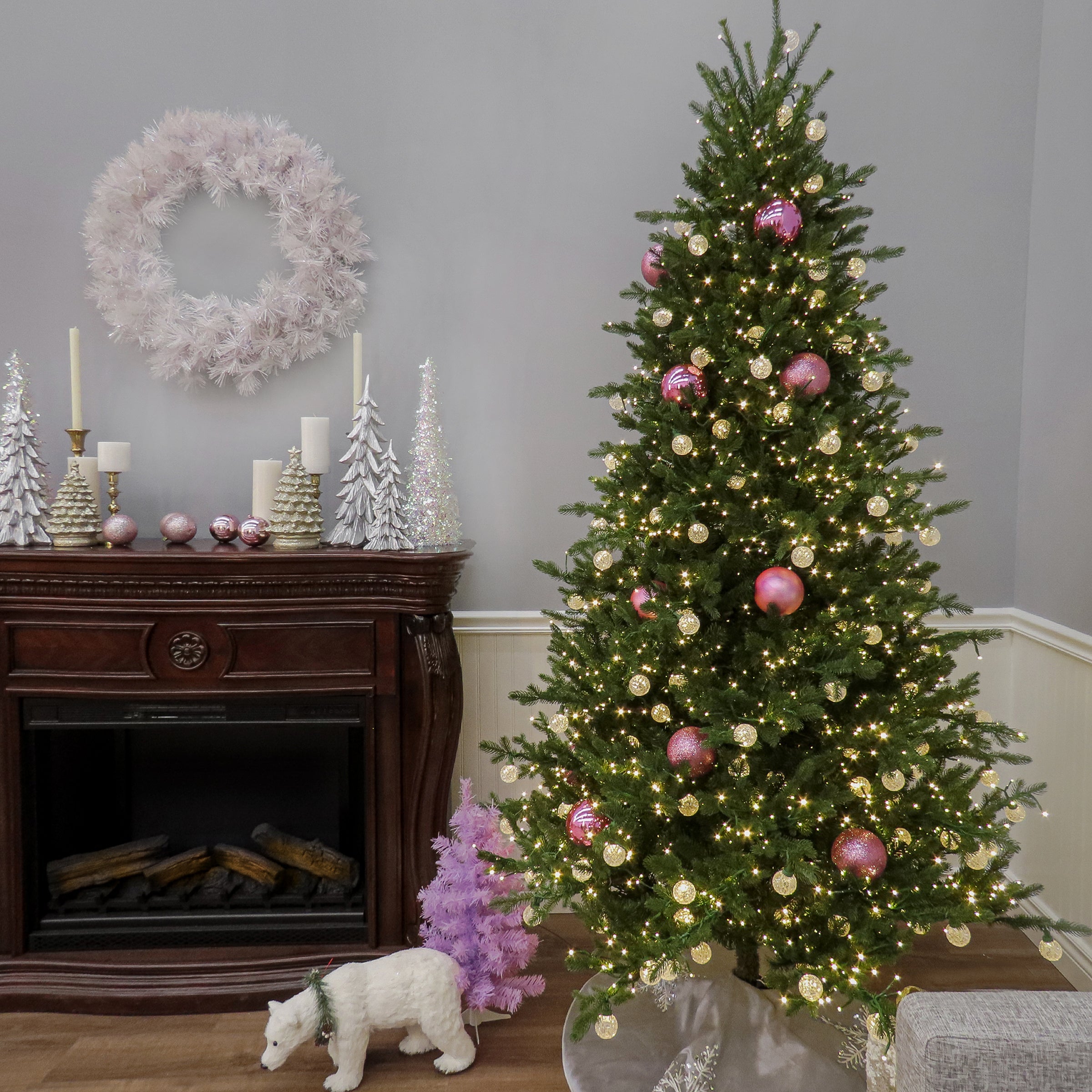 7.5 ft. Pre-Lit Aspen Pine Tree with LED Lights