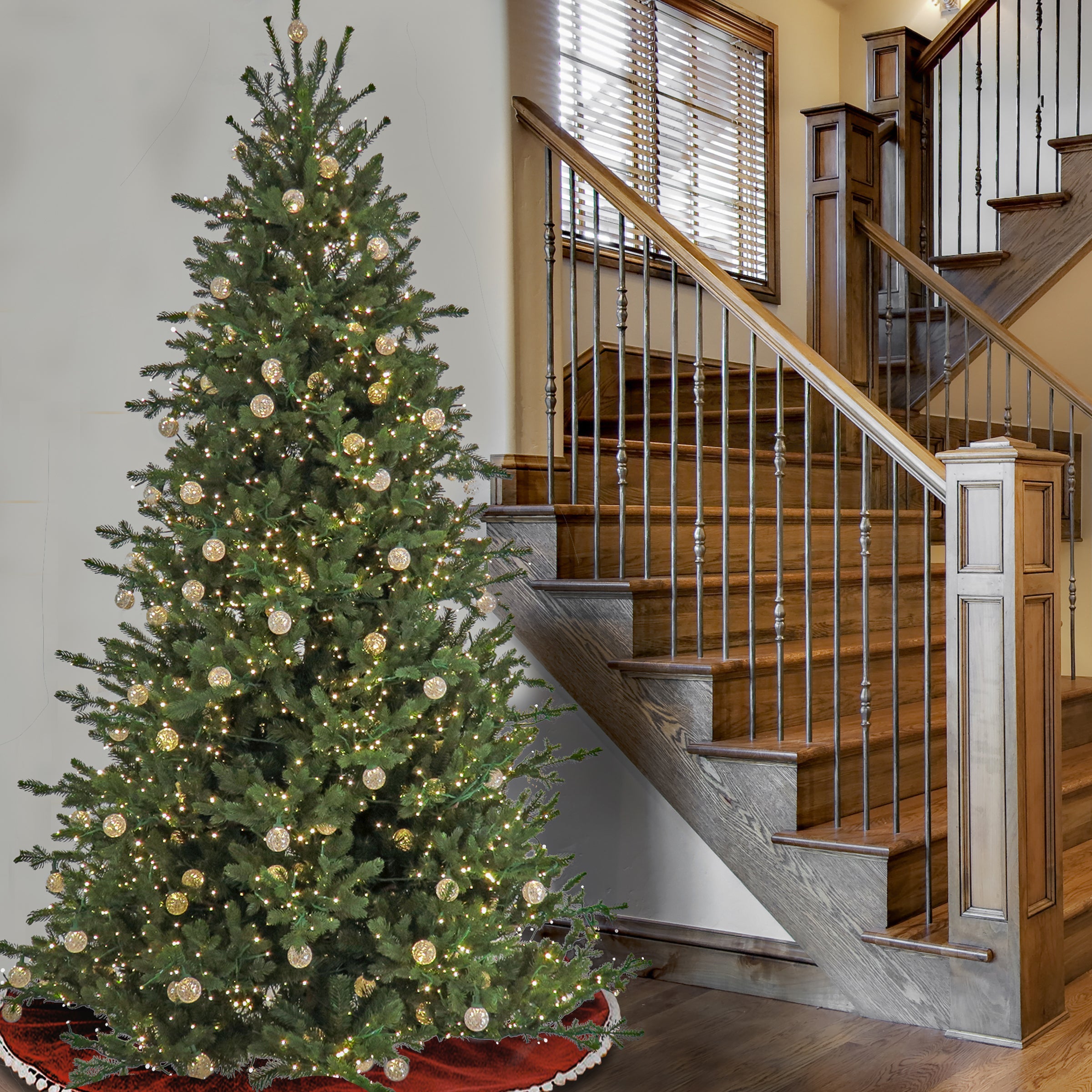 9 ft. Pre-Lit Christmas Aspen Pine Tree with Warm White LED Cosmic Lights