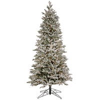 10ft. Pre-Lit Snowy Slim Hinged Tree with Warm White LED Lights