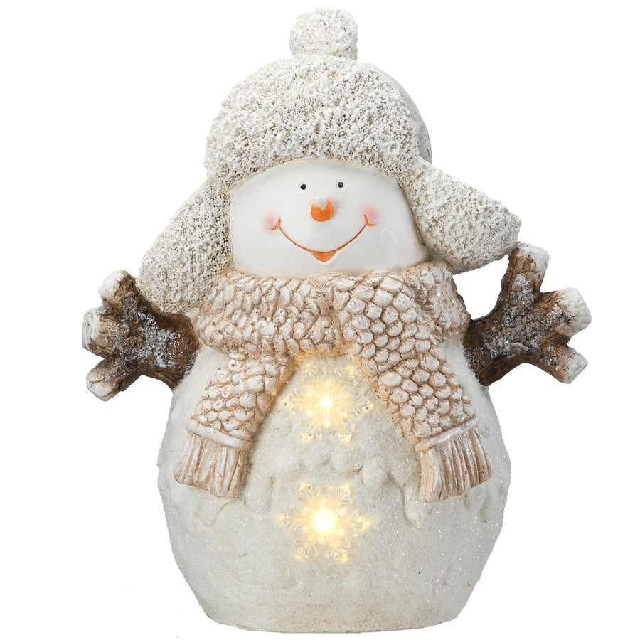 15" Snowman with Snowflake Lights