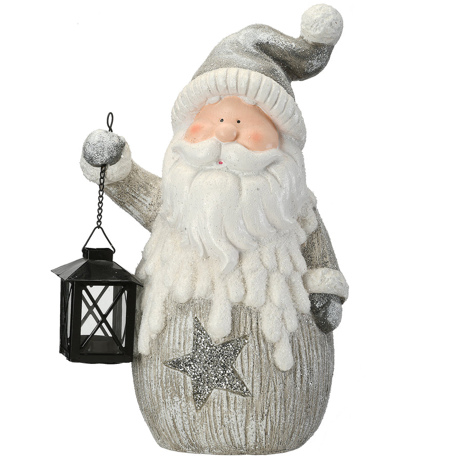 15" Winter Santa Candleholder Figuerine